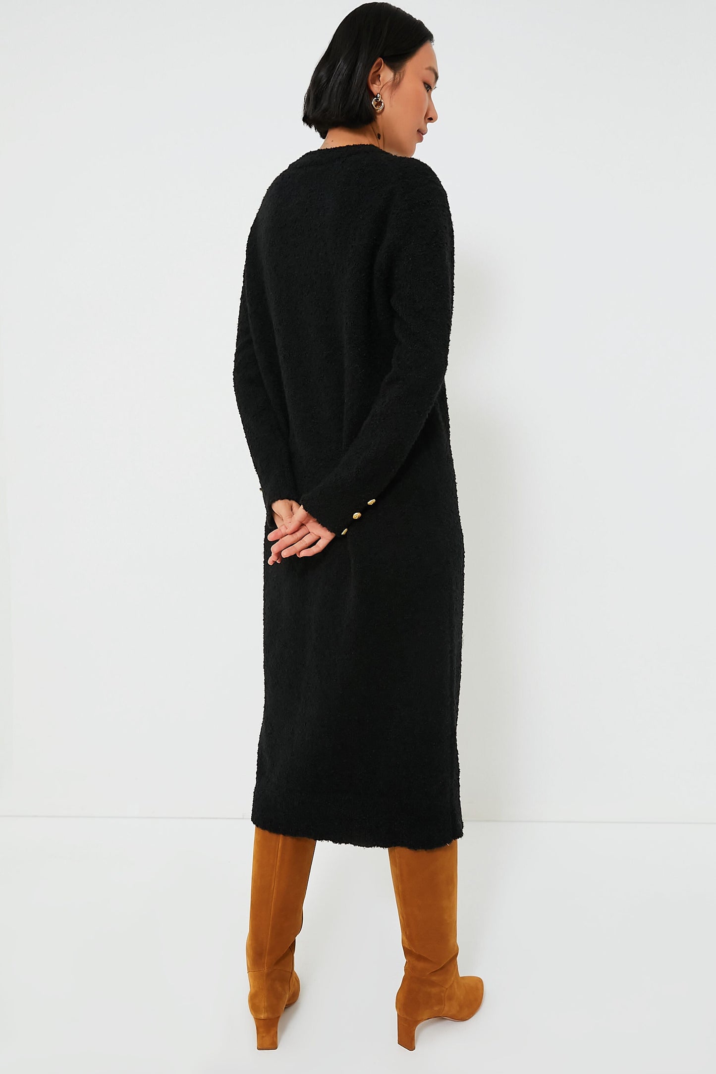 Black Boucle Knit Nelle Dress