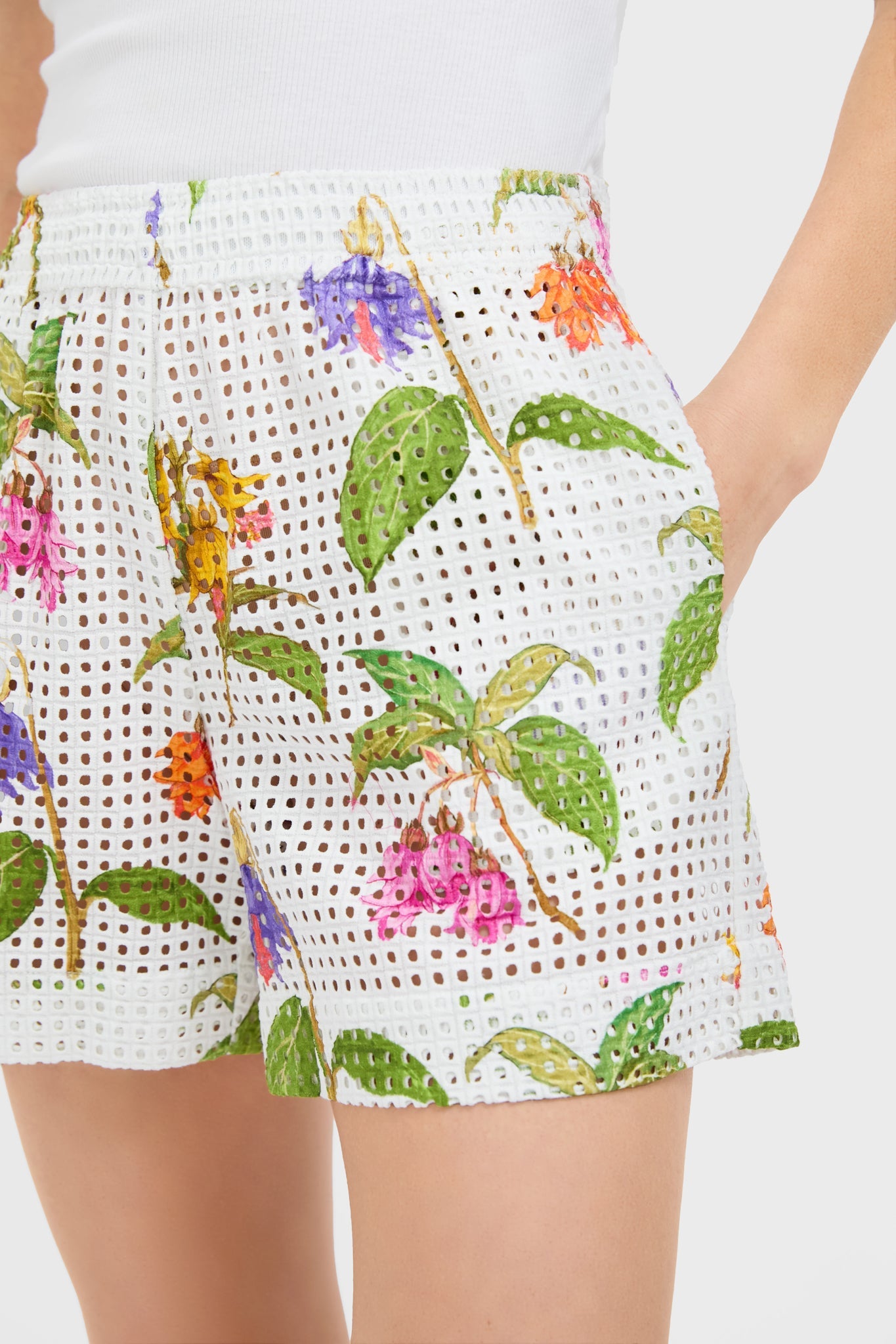 White Magnifica Bizzy Anglaise Shorts