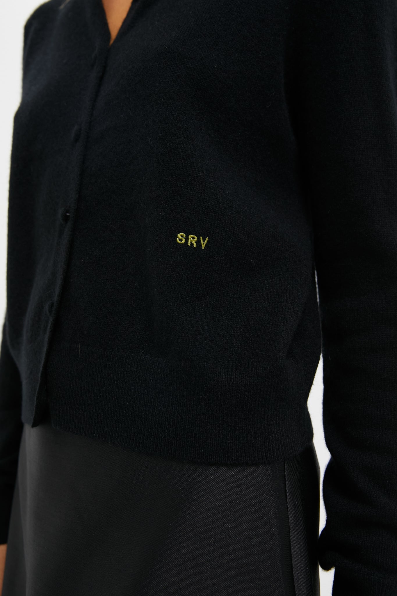 Black Cashmere Riley Cardigan