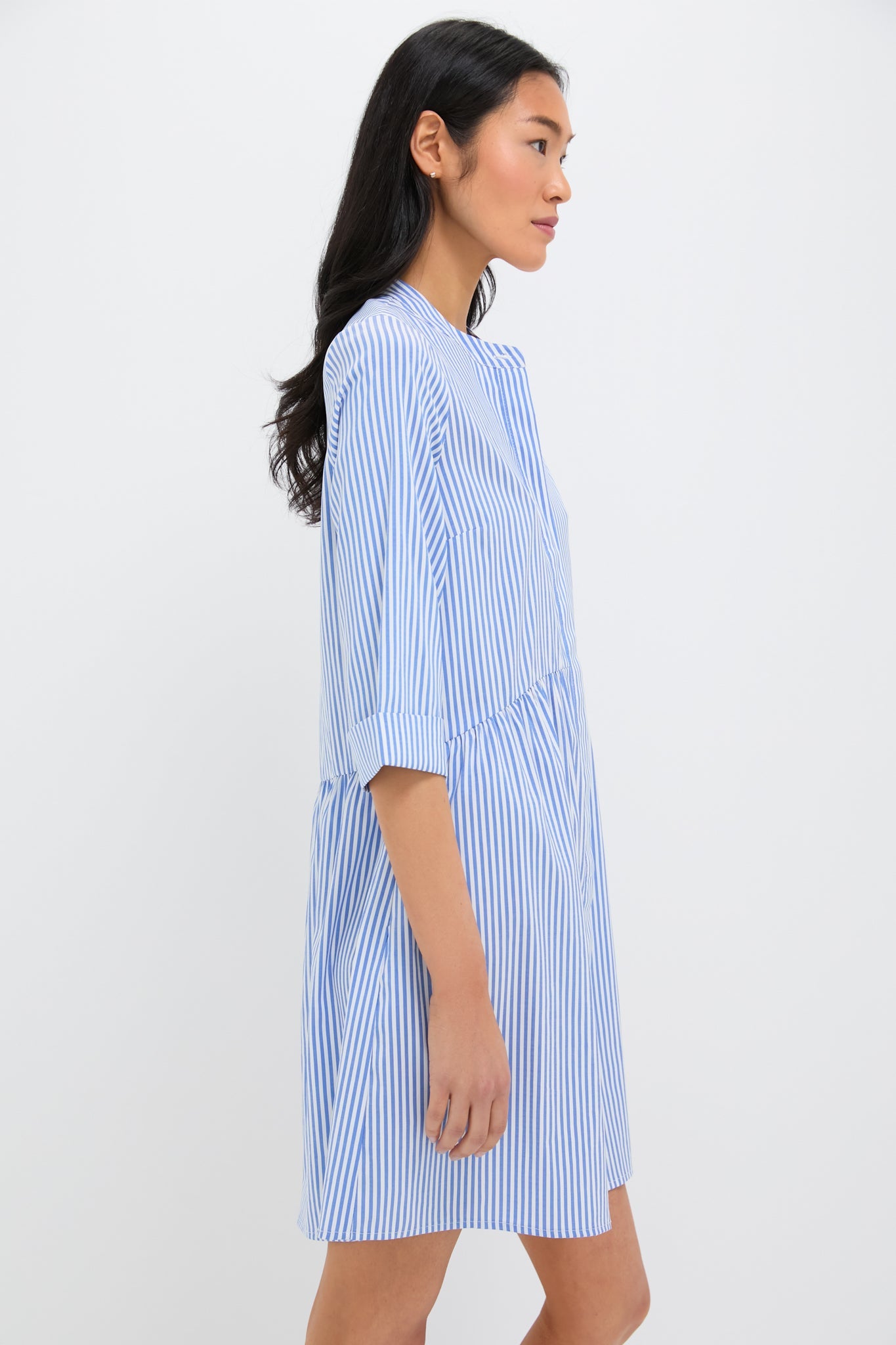 Blue Stripe Royal Shirt Dress
