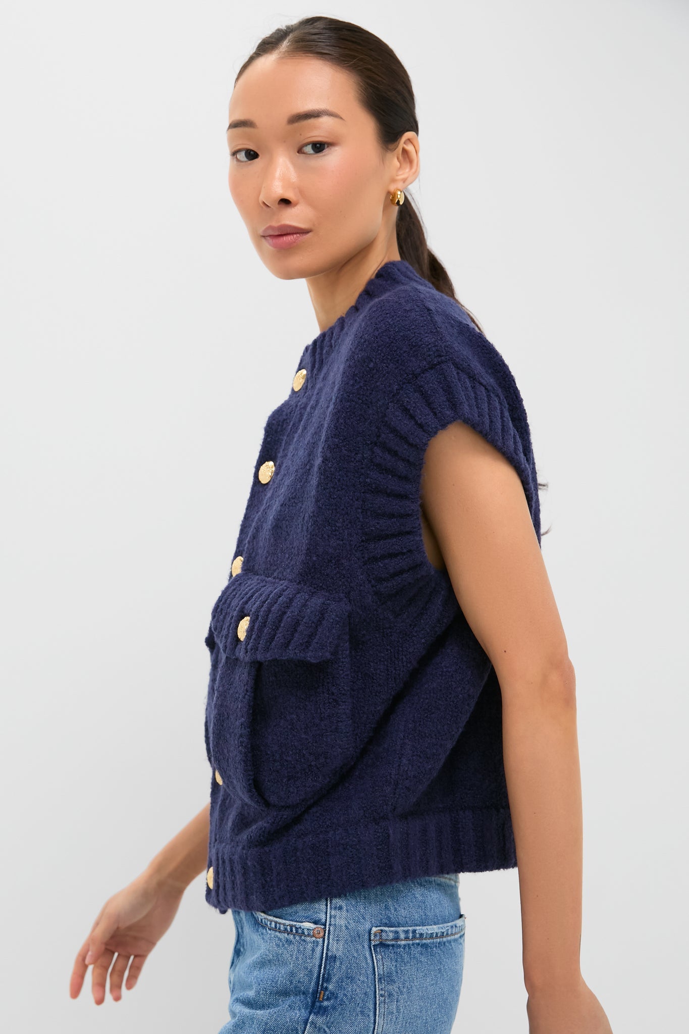Navy Knit Valentina Vest