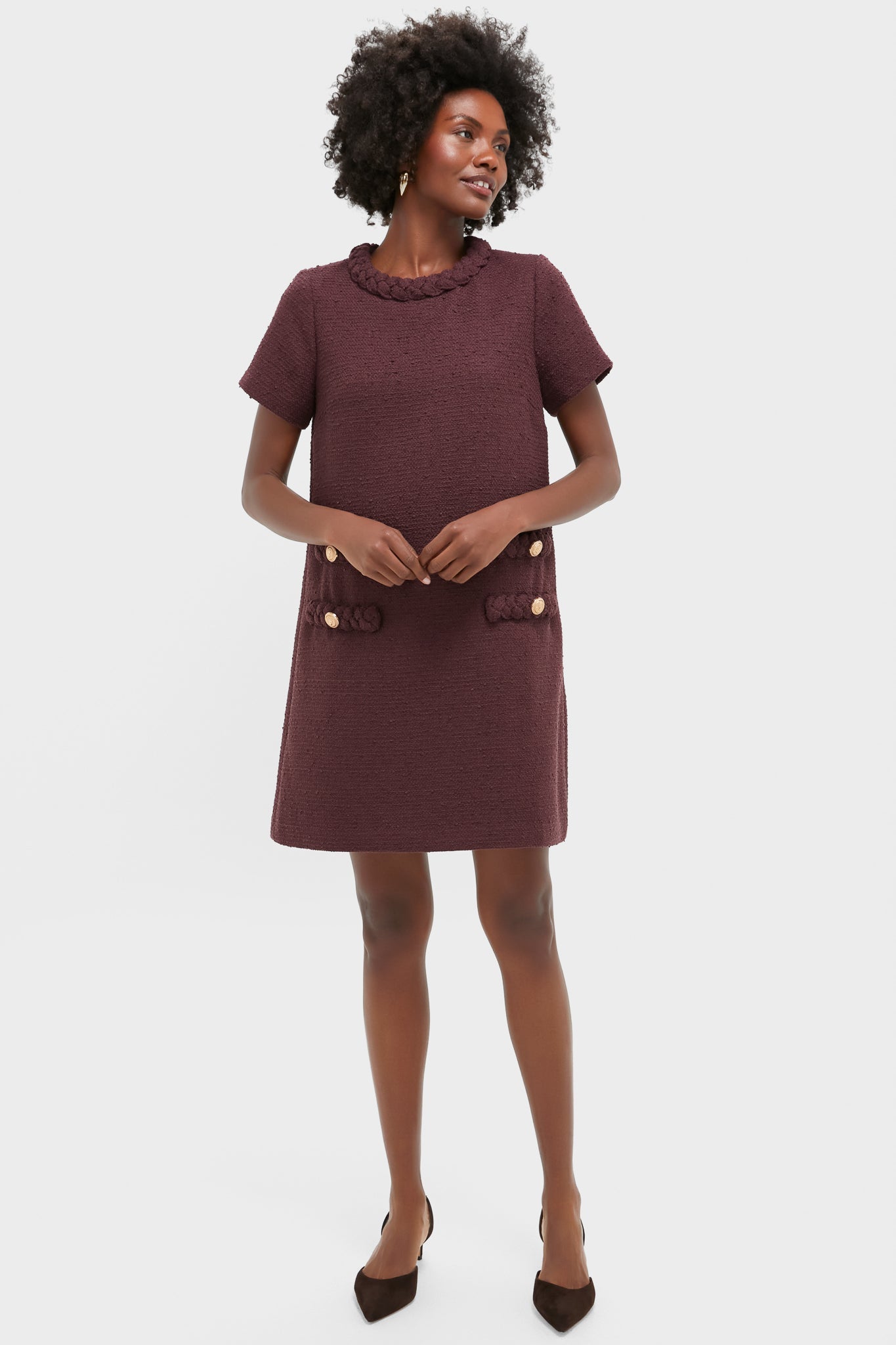 Oxblood Tweed Jackie Dress