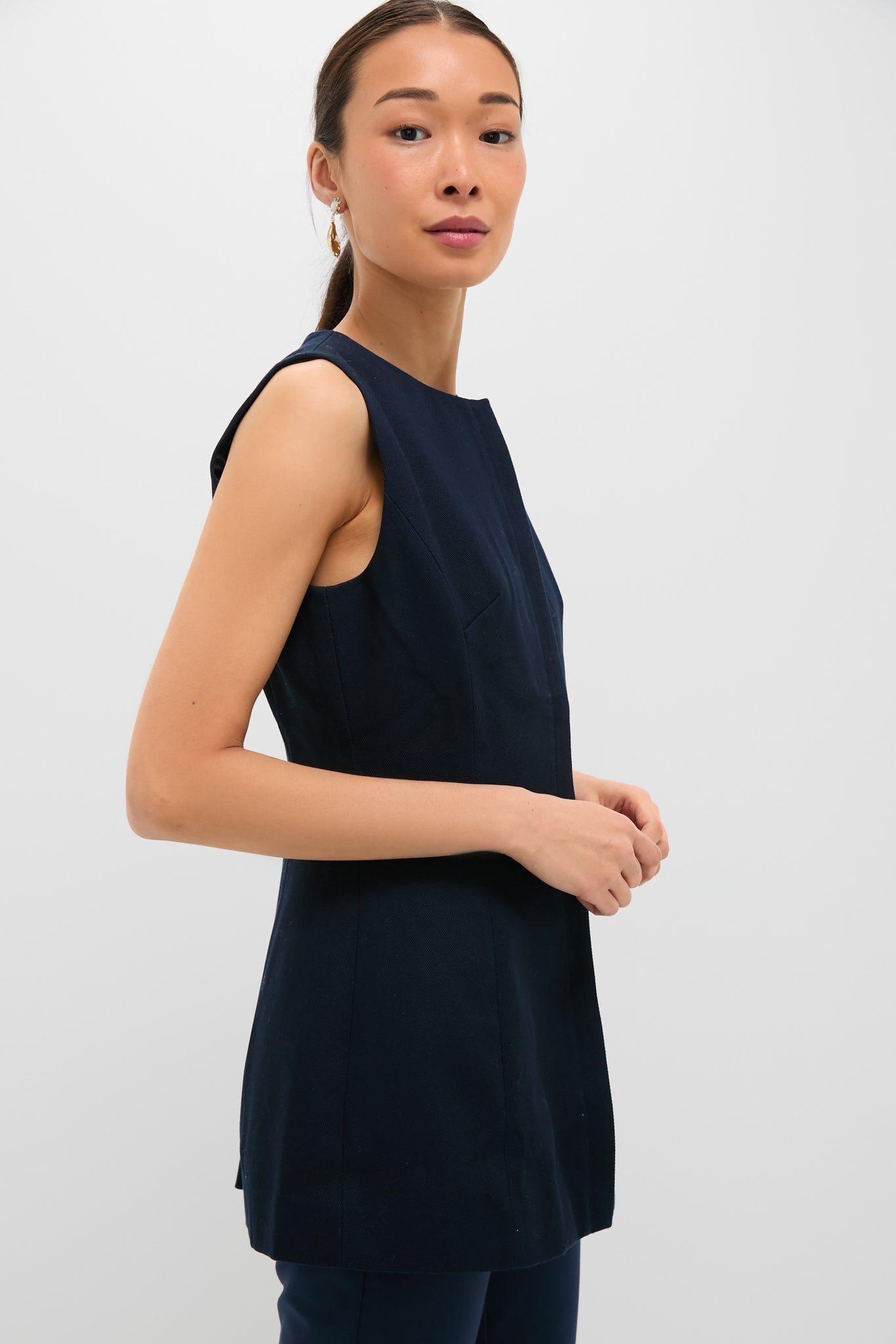 Navy Rhoda Tunic Top