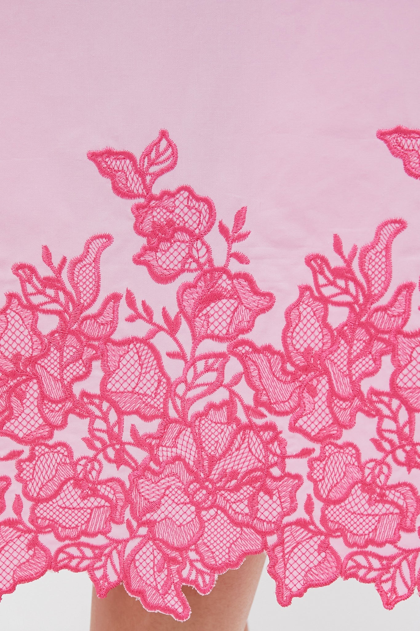 Pink Embroidery Eliza Midi Dress