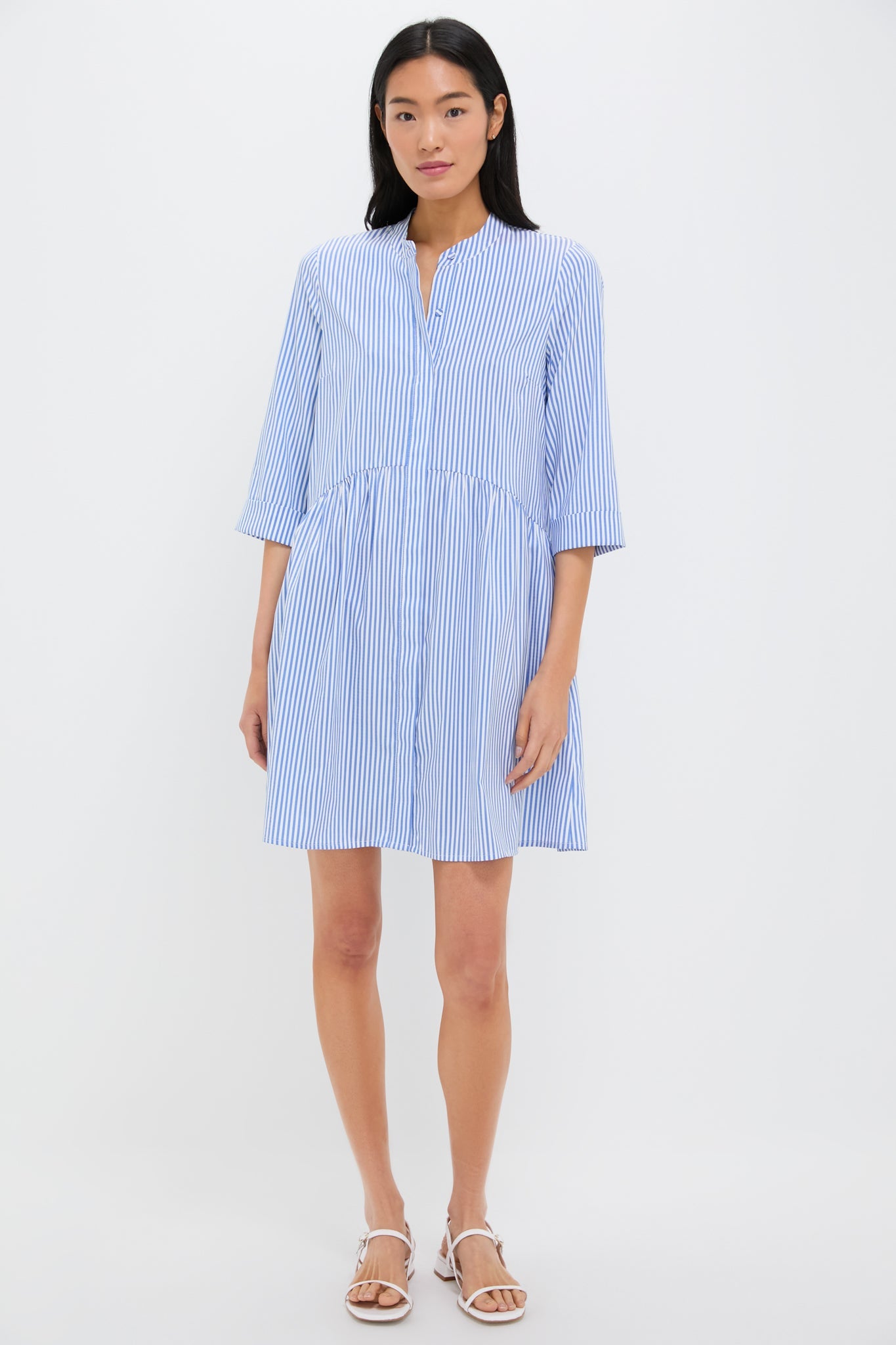 Blue Stripe Royal Shirt Dress