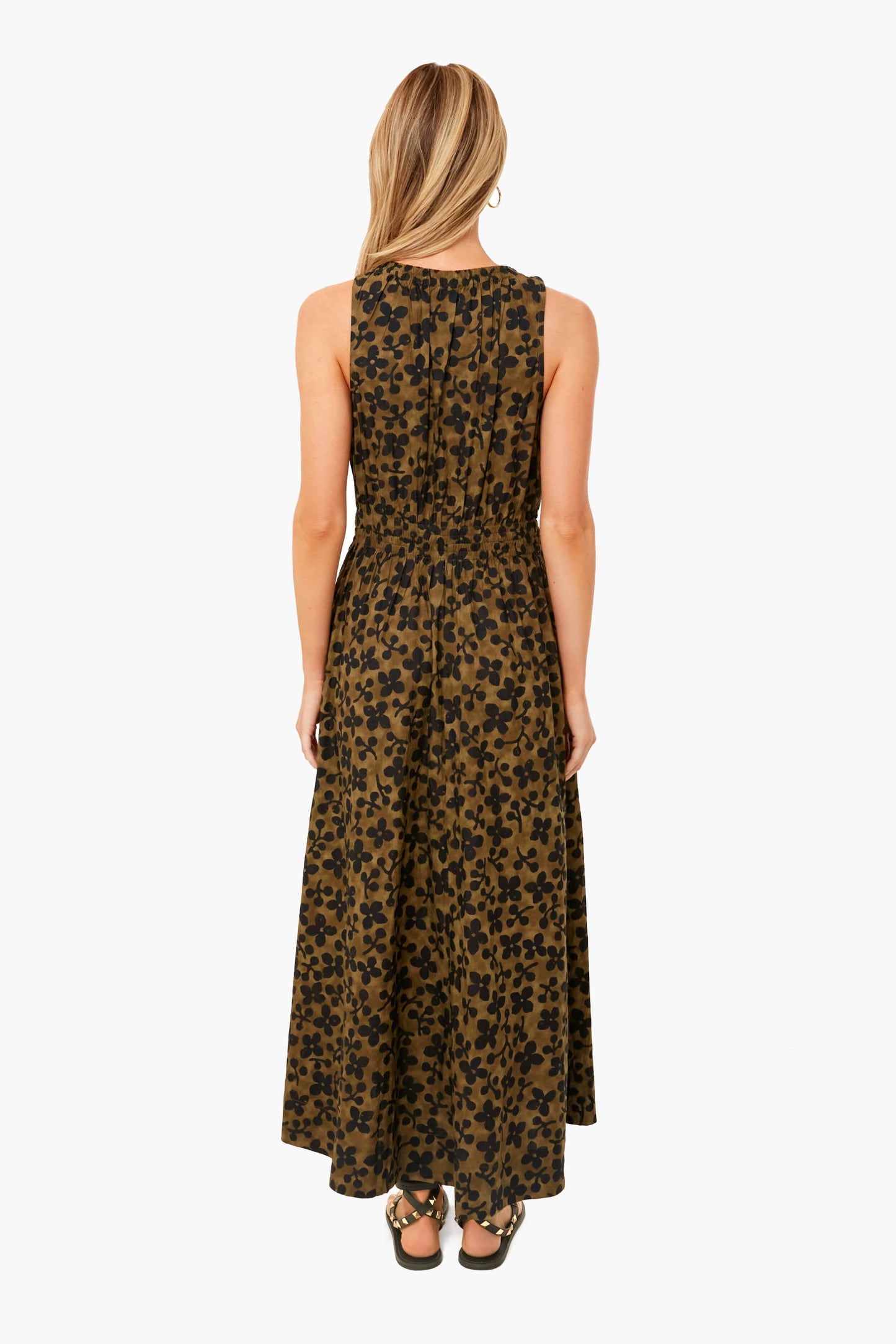 Resist Floral Olive Bali Tank Dress