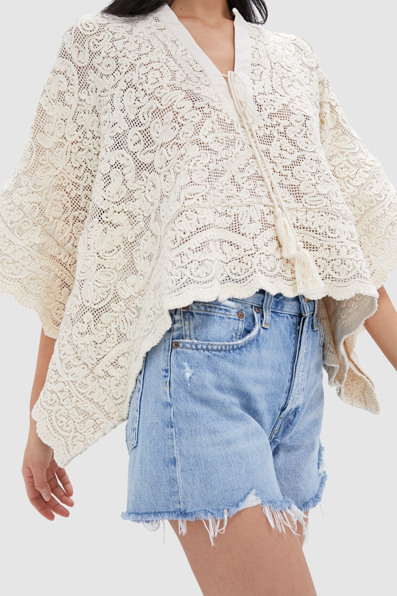 Tan Lace Apollo Poncho