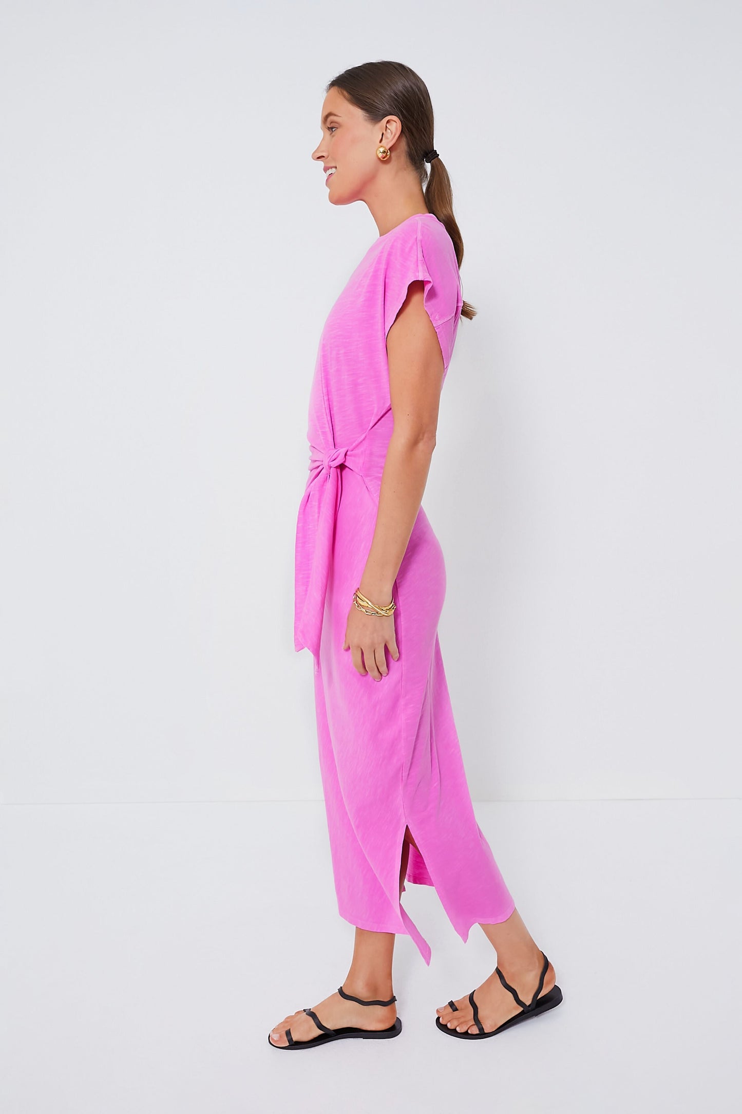 Fuchsia Vanina Cinched Waist Dress