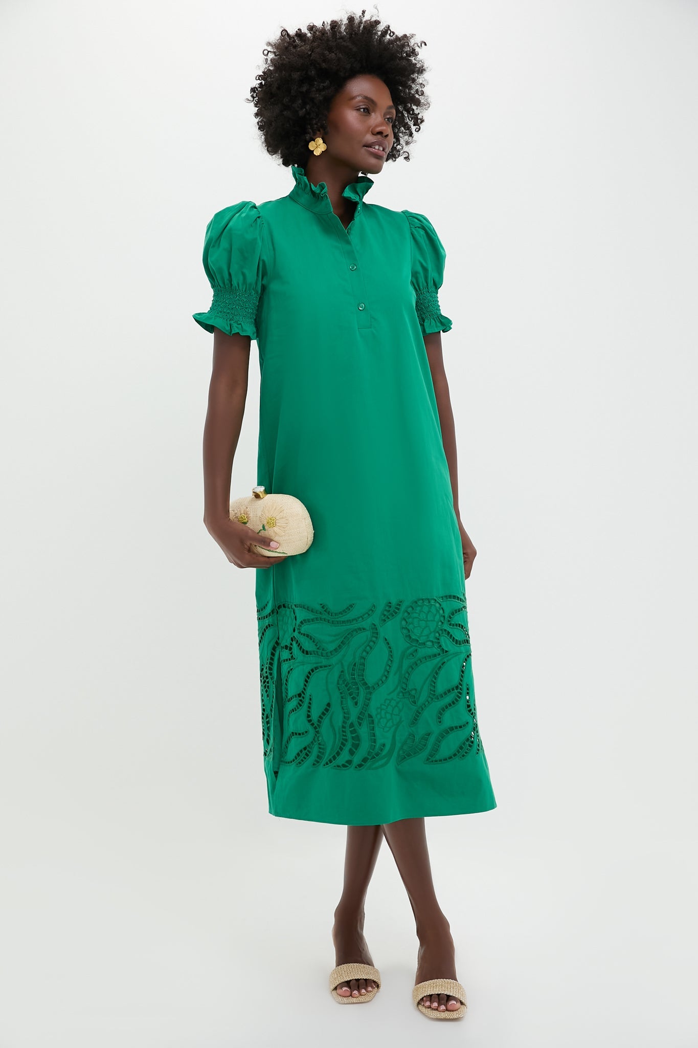 Emerald Green Eliza Midi Dress