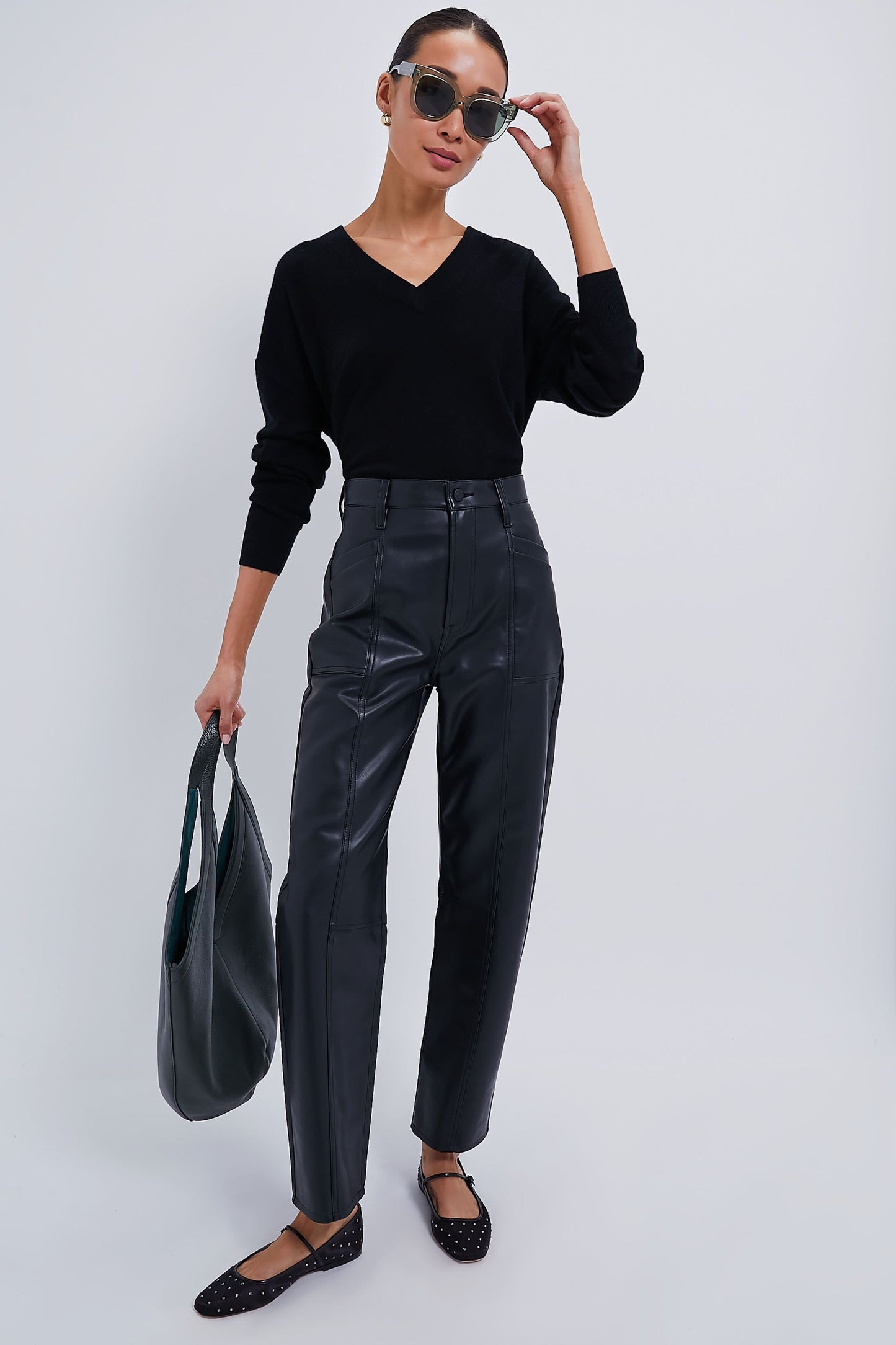Black Emma Cashmere Bodie Boyfriend Crewneck