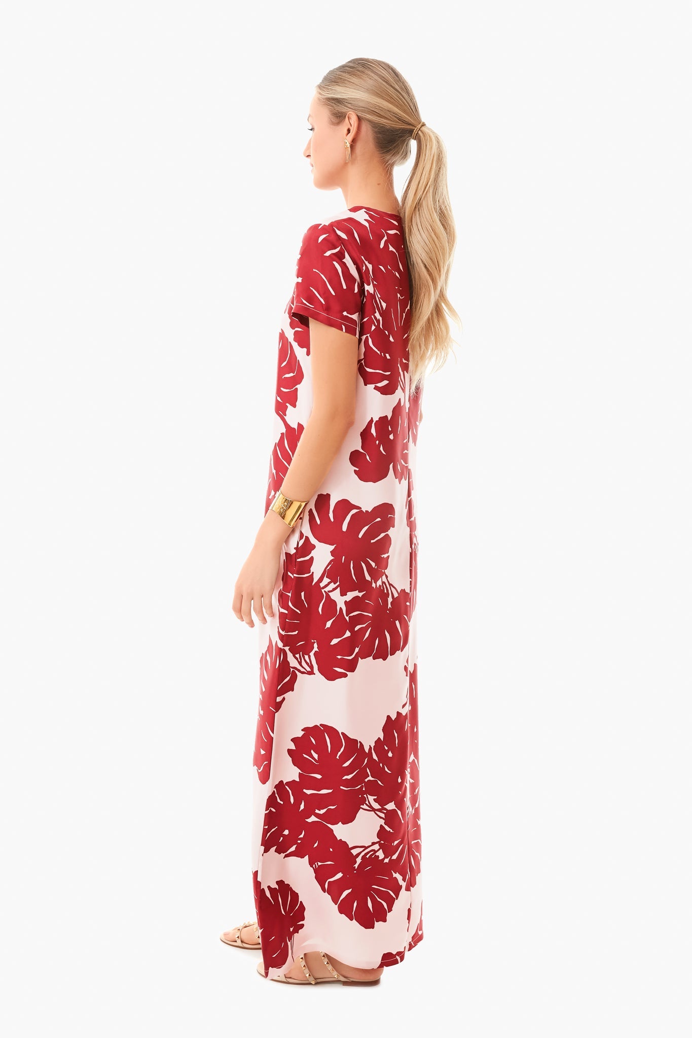 Monstera Rosa Swing Dress