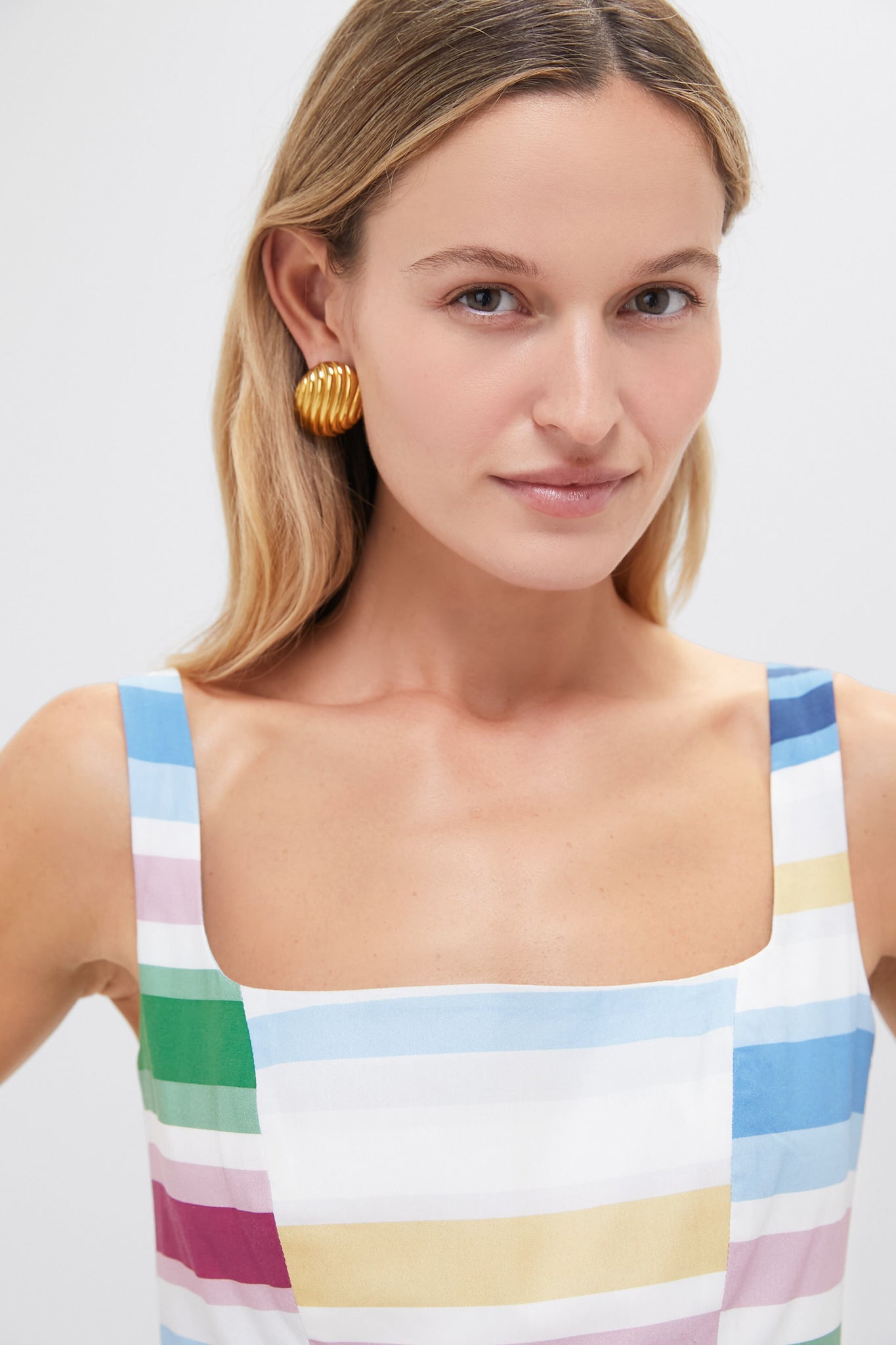 Sofa Stripe Scoop Neck Dress