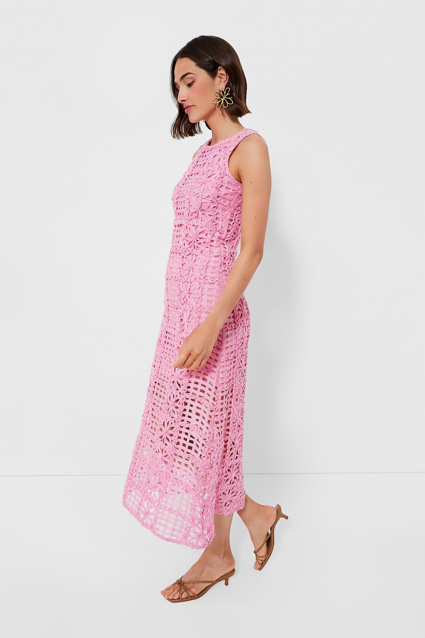 Textured Sleeveless Maxi Dress