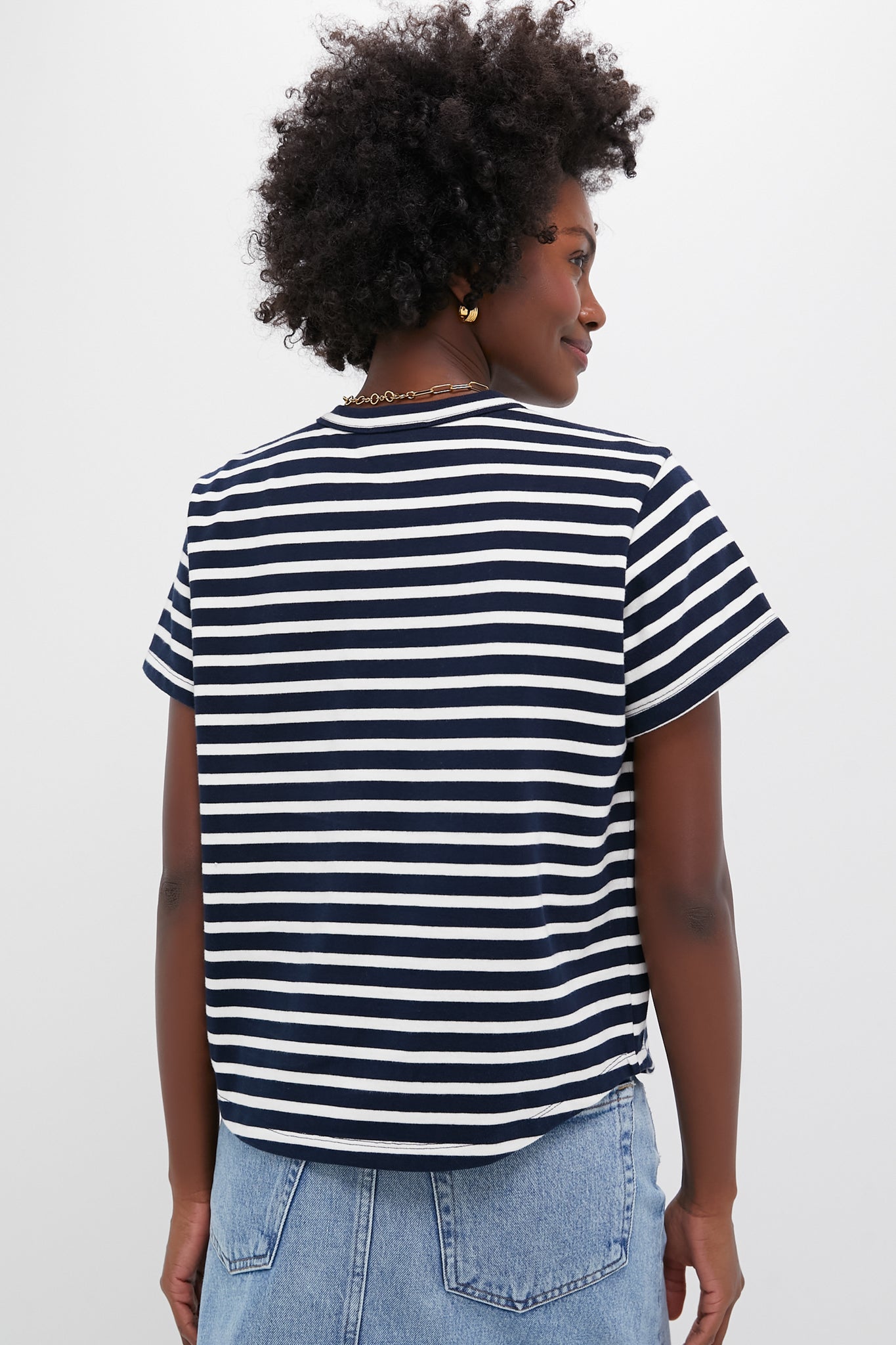 Navy and Ivory Stripe Parker Classic Tee