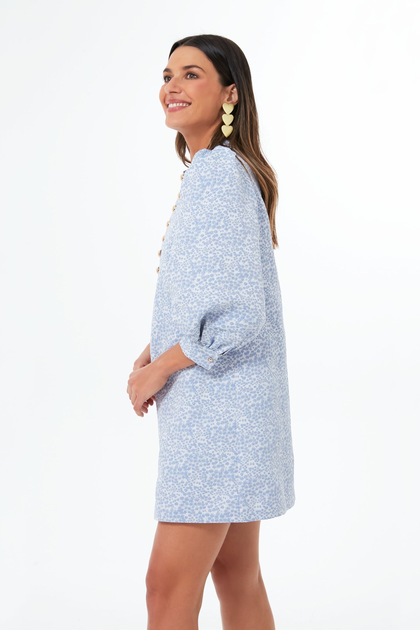 Blue Jacquard Samantha Mini Dress