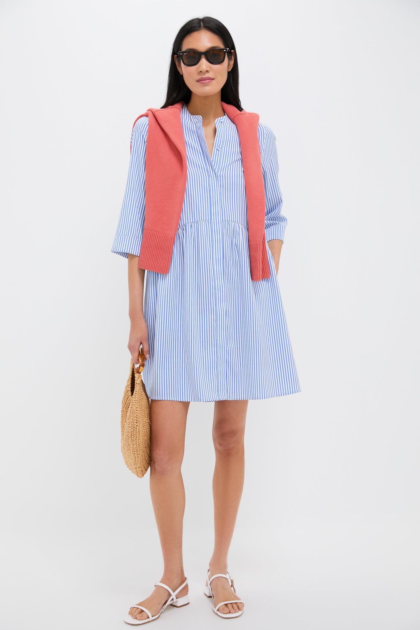 Blue Stripe Royal Shirt Dress