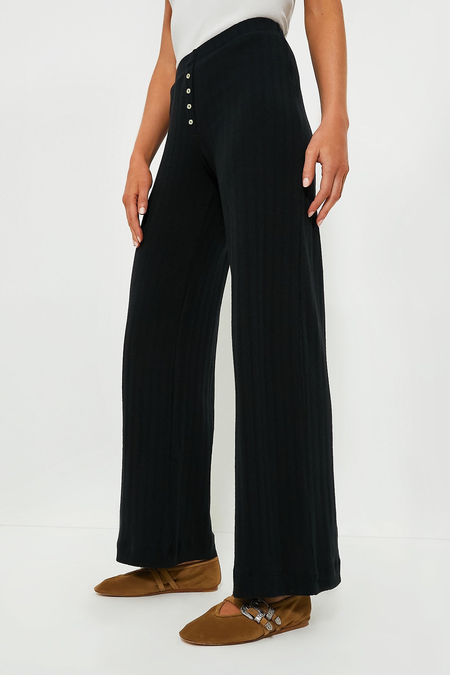 Black Pointelle Boxer Pant