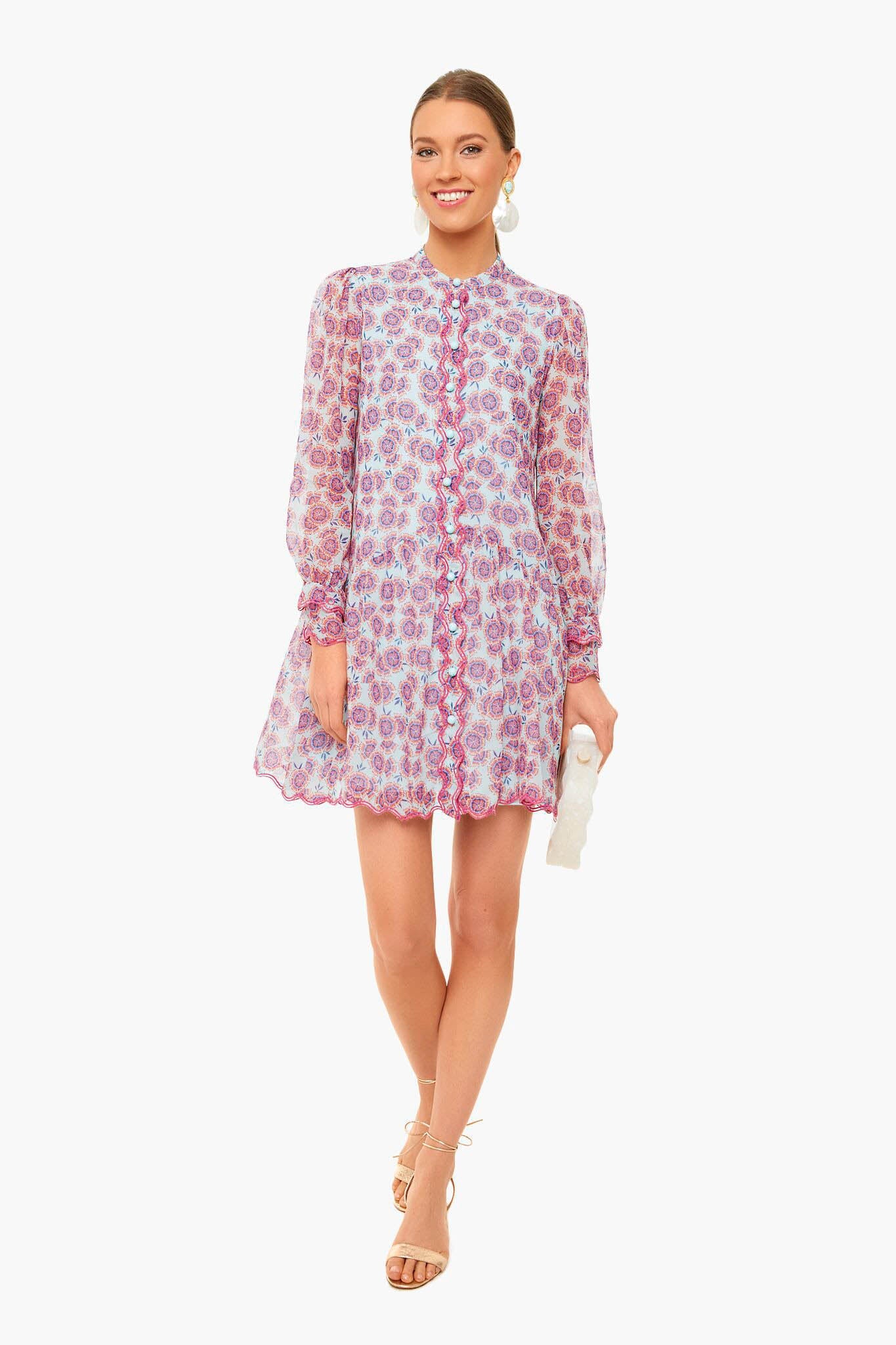Dragonfruit Tilly Ruffle Eyelet Dress