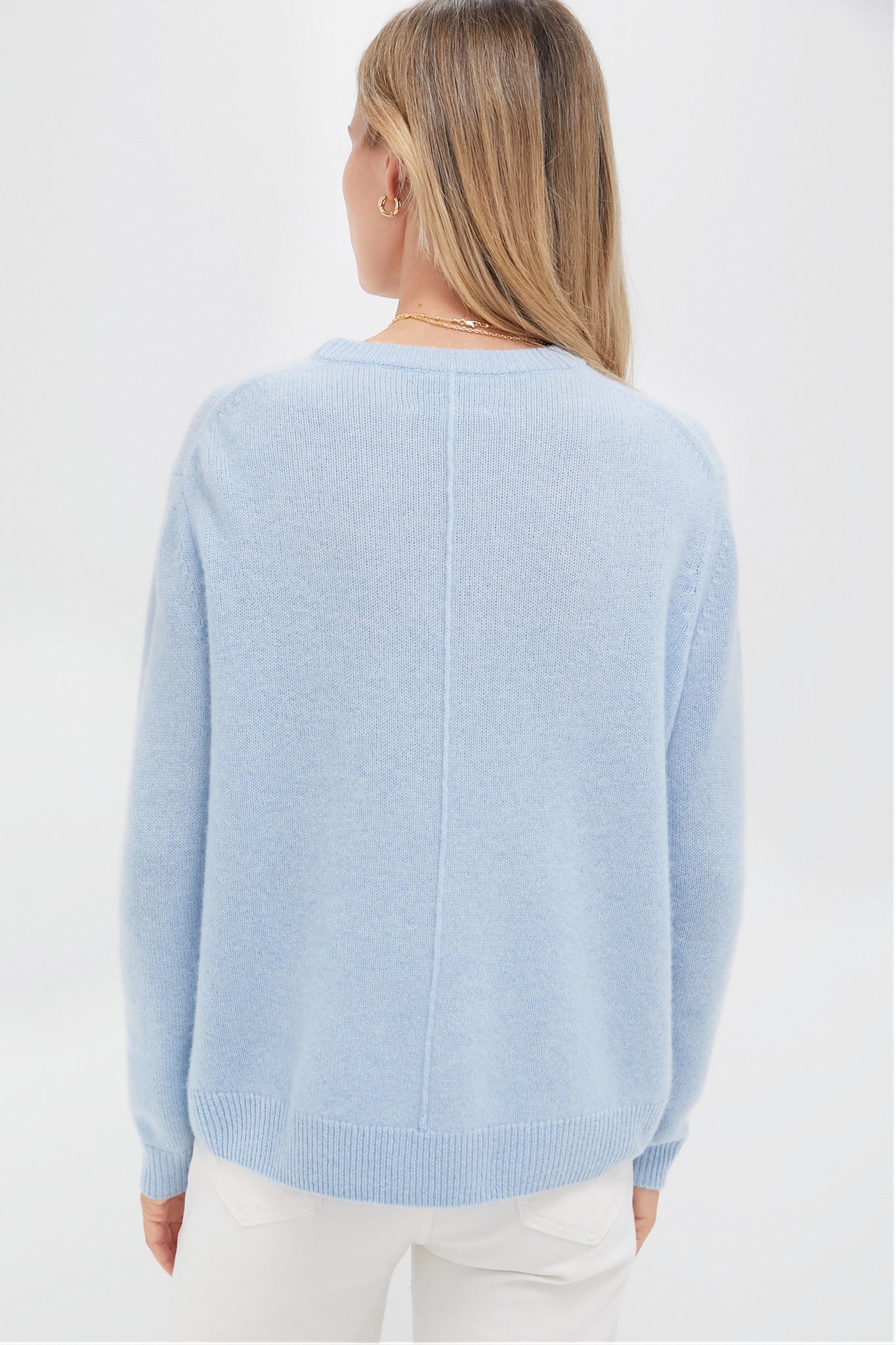 Ice Blue Cashmere Bodie Boyfriend Crewneck
