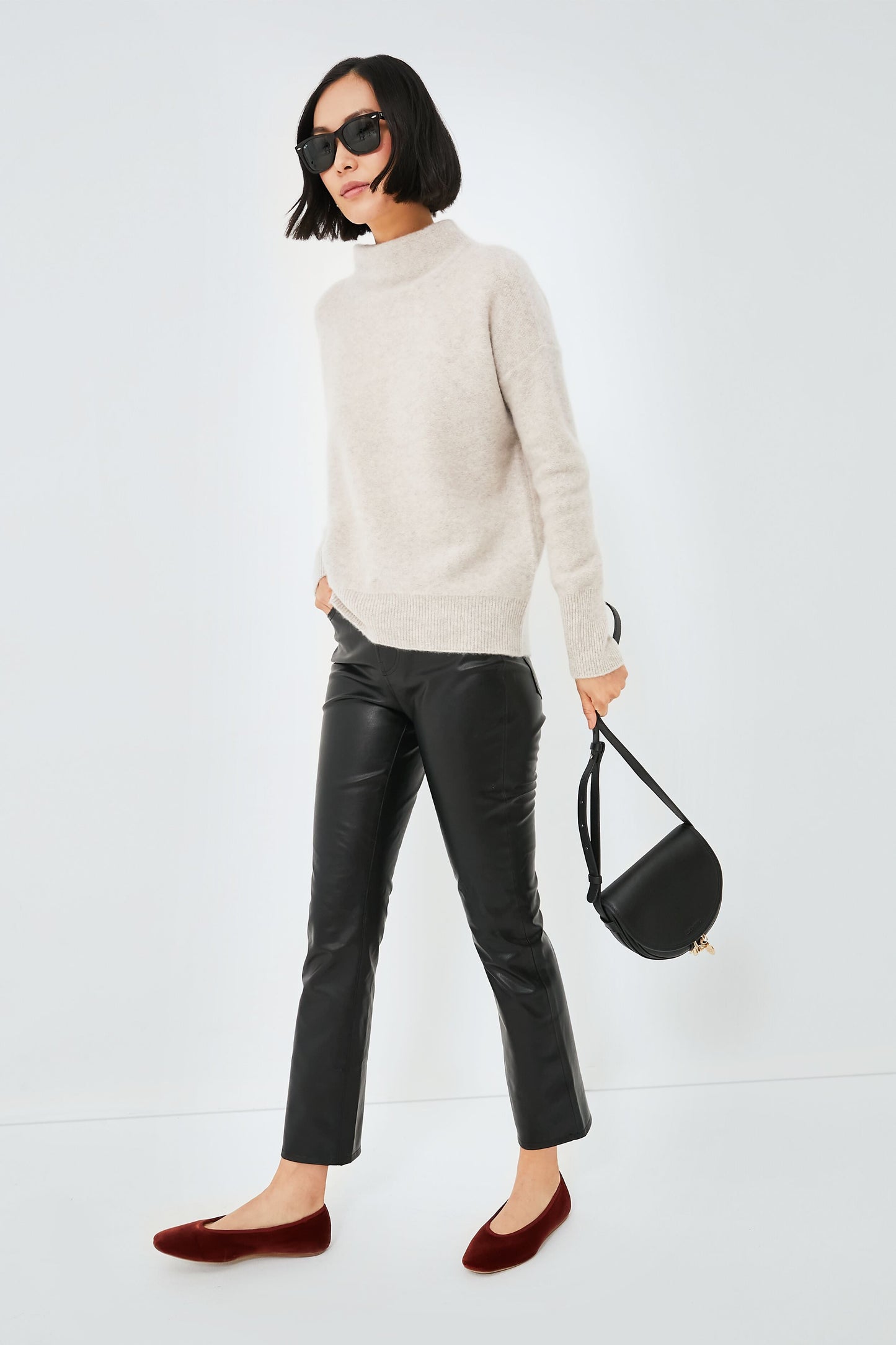 Marble Funnel Neck Sweater