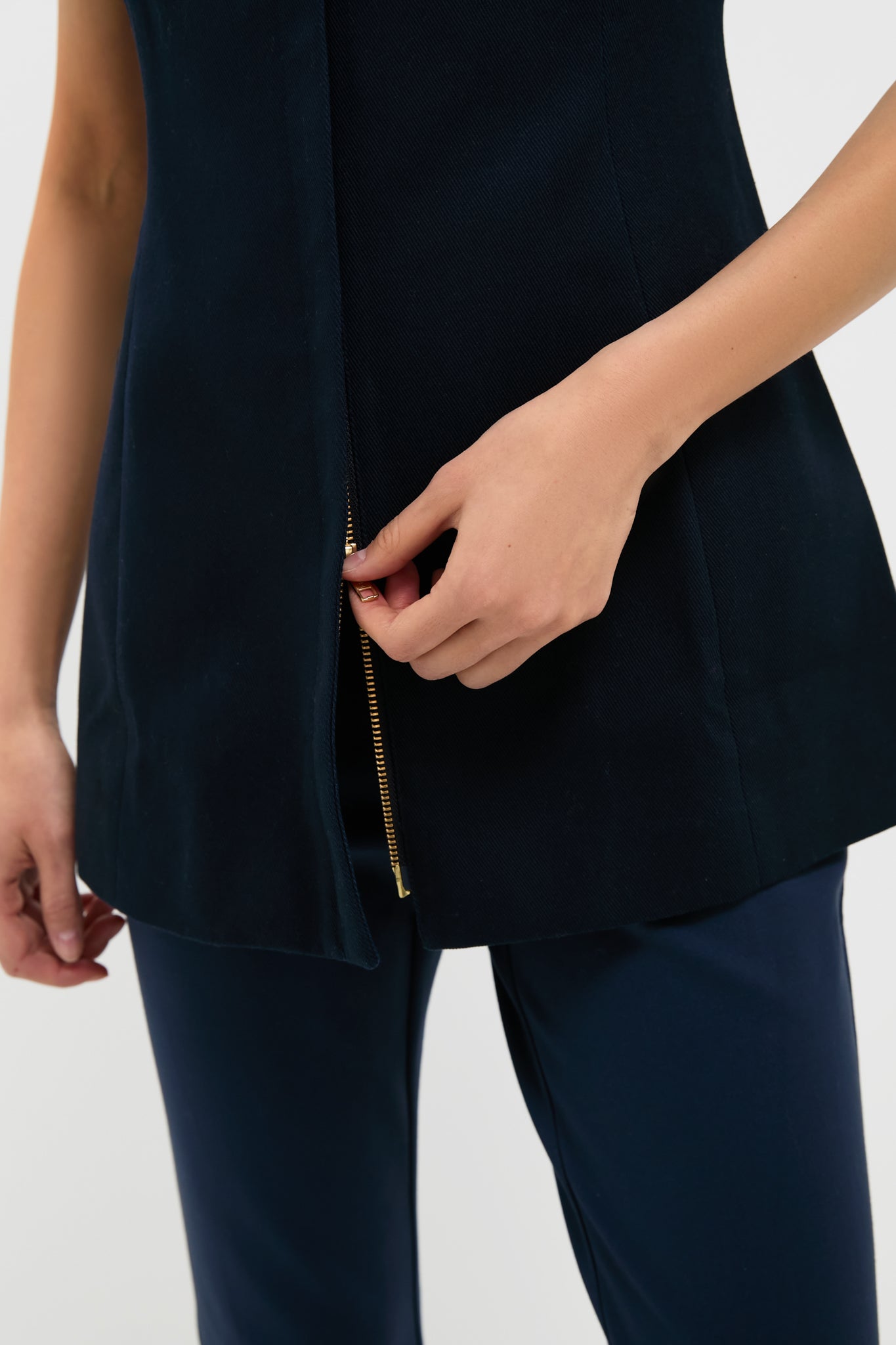 Navy Rhoda Tunic Top
