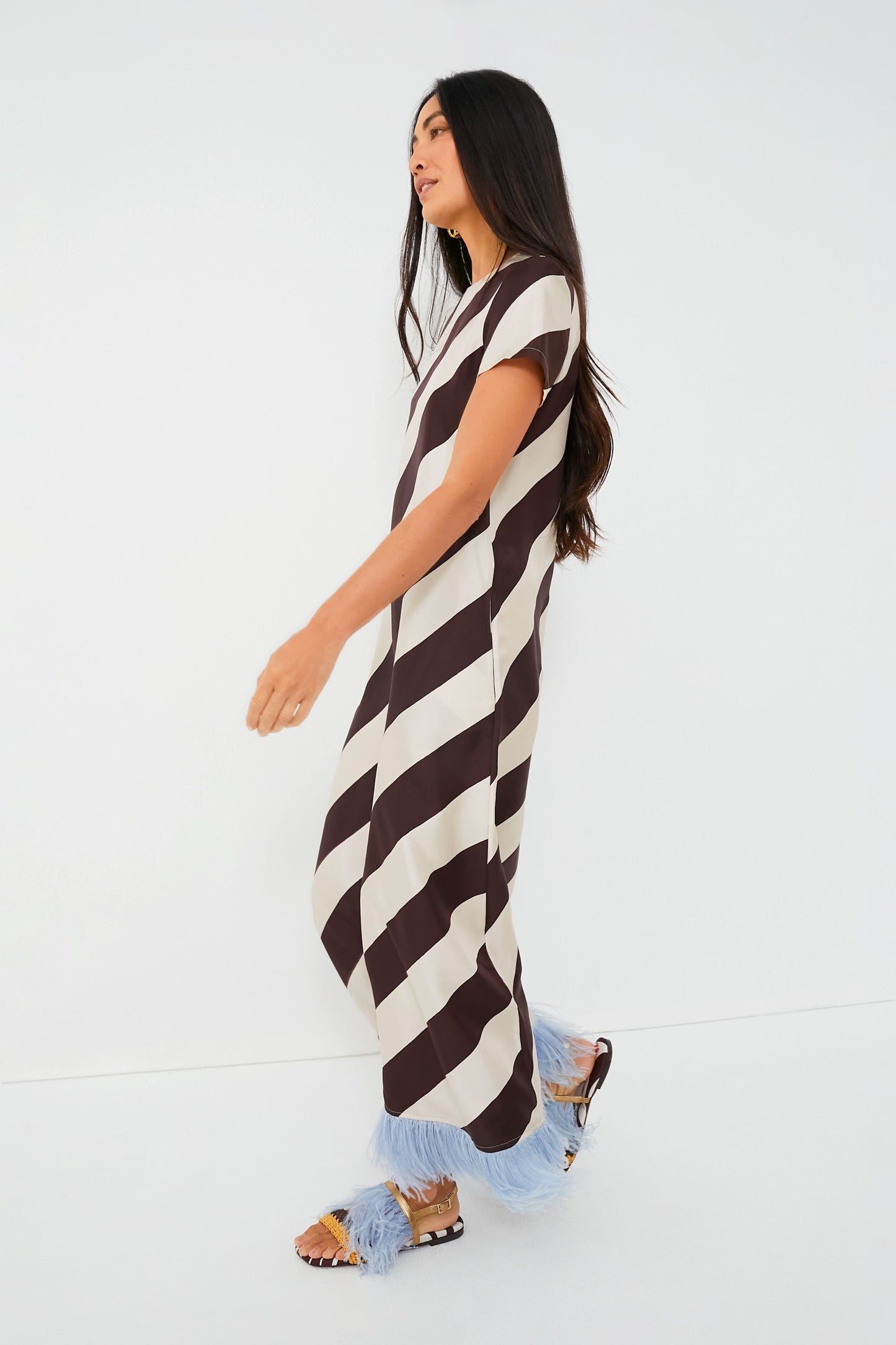 Veneziana Swing Dress with Feathers