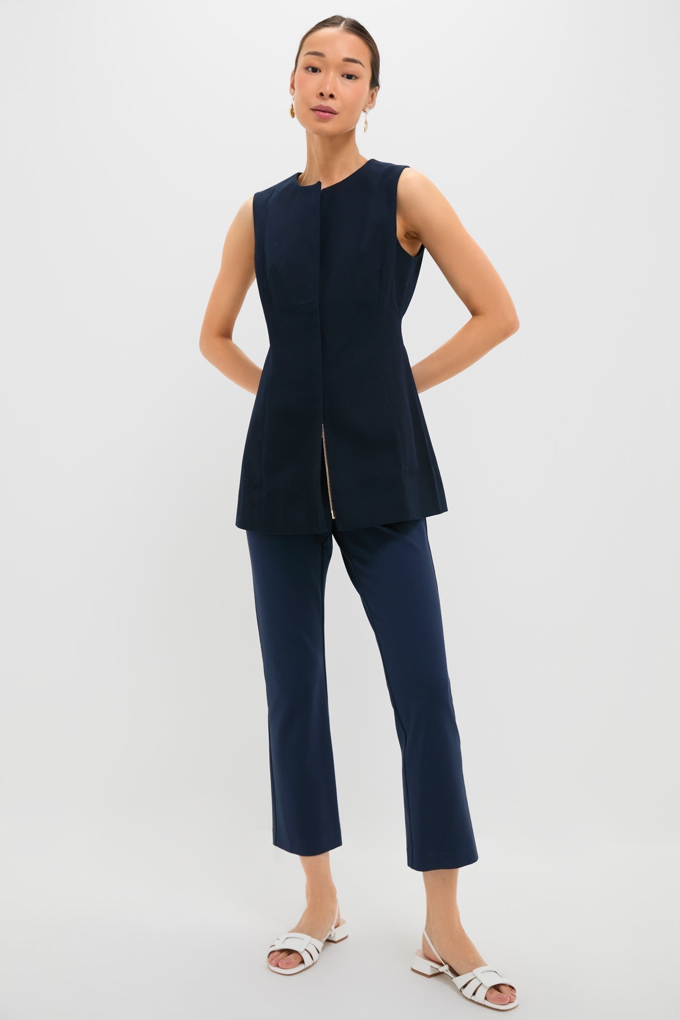 Navy Rhoda Tunic Top