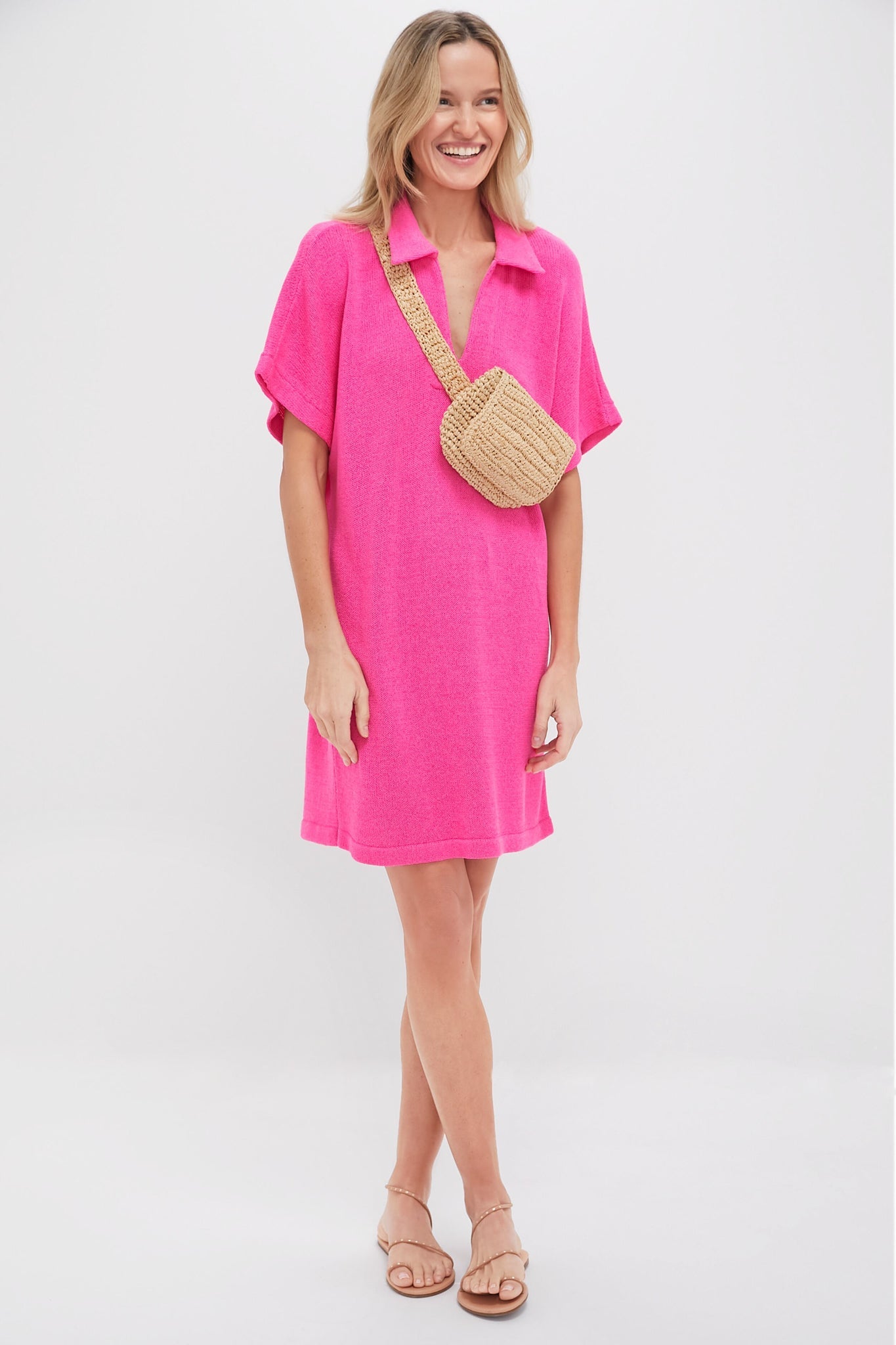 Hot Pink Maren Mini Polo Dress