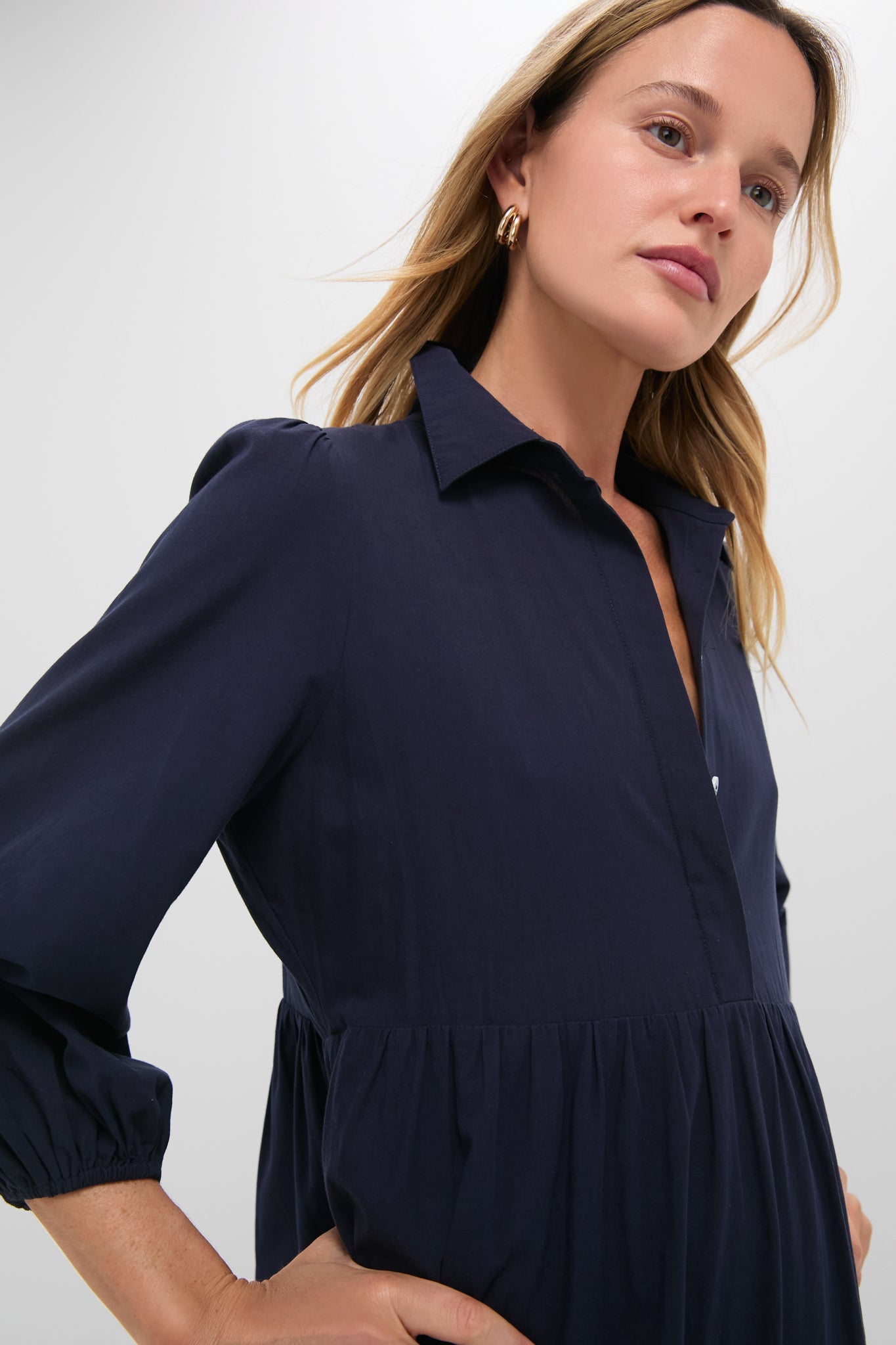 Navy Cotton Mabel Maxi Dress