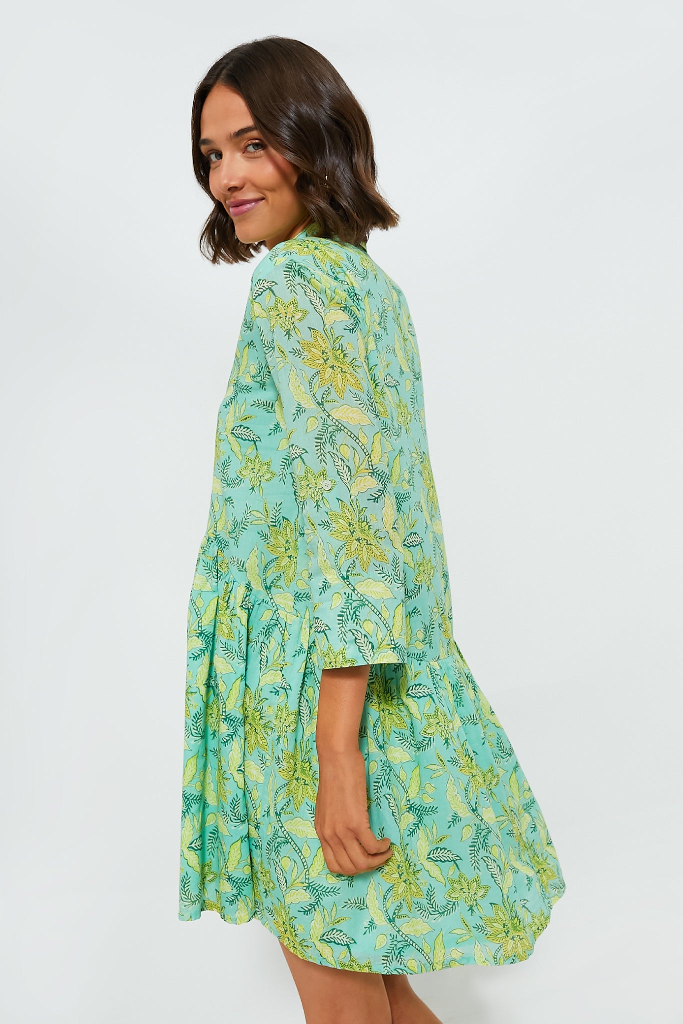 Light Green Tenango Deauville Short Dress