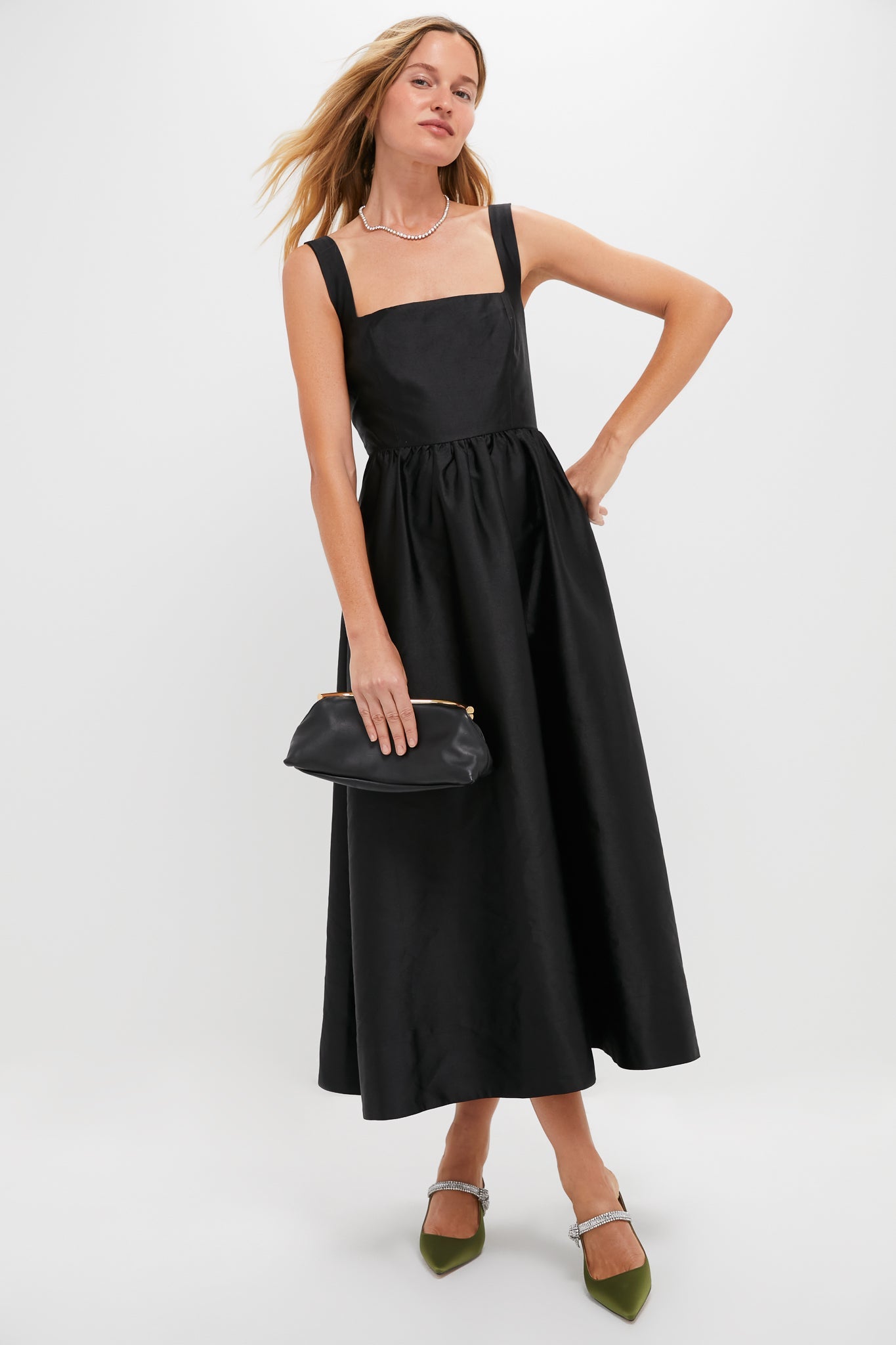Black Dupioni Esme Dress