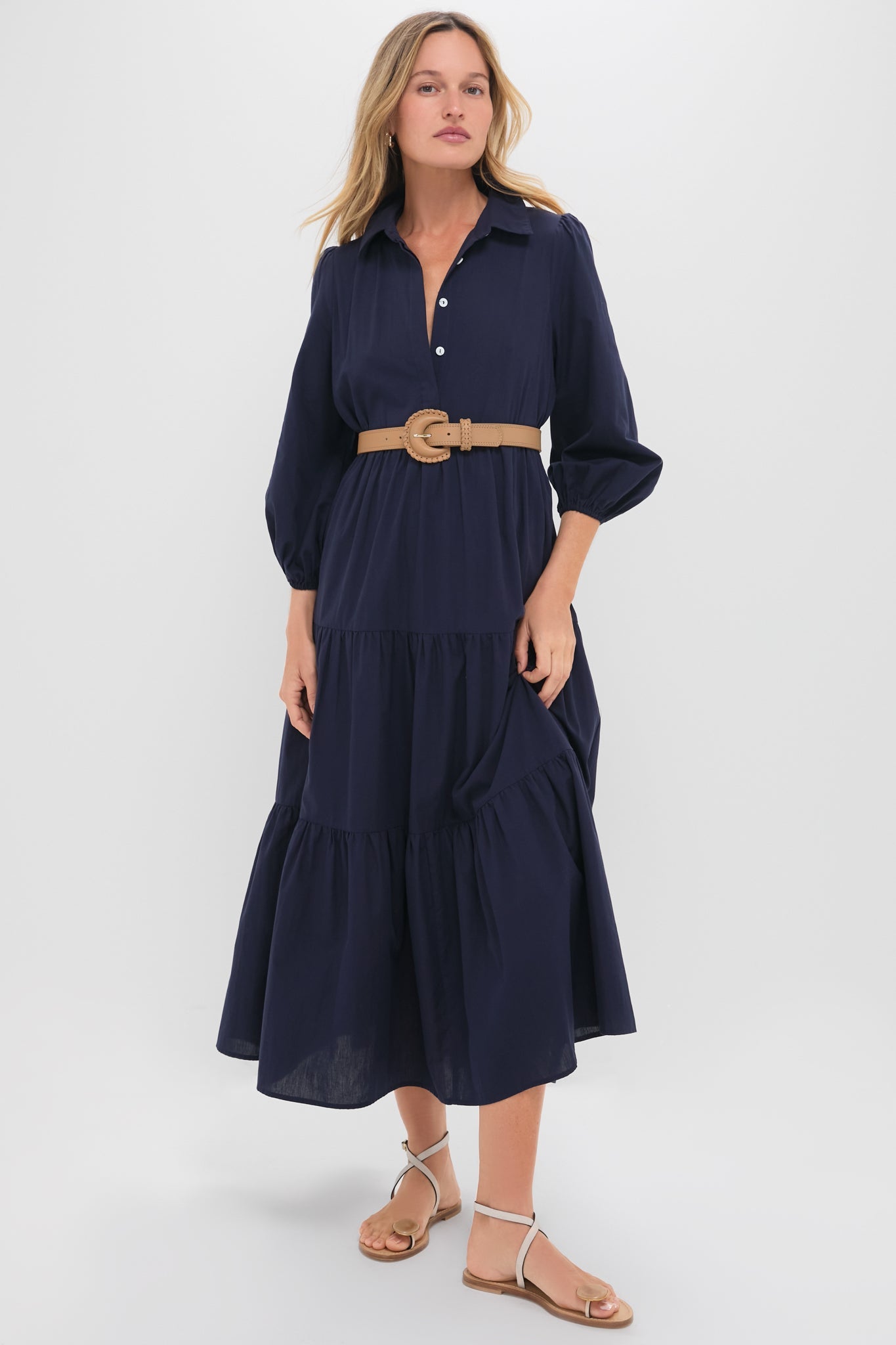 Navy Cotton Mabel Maxi Dress