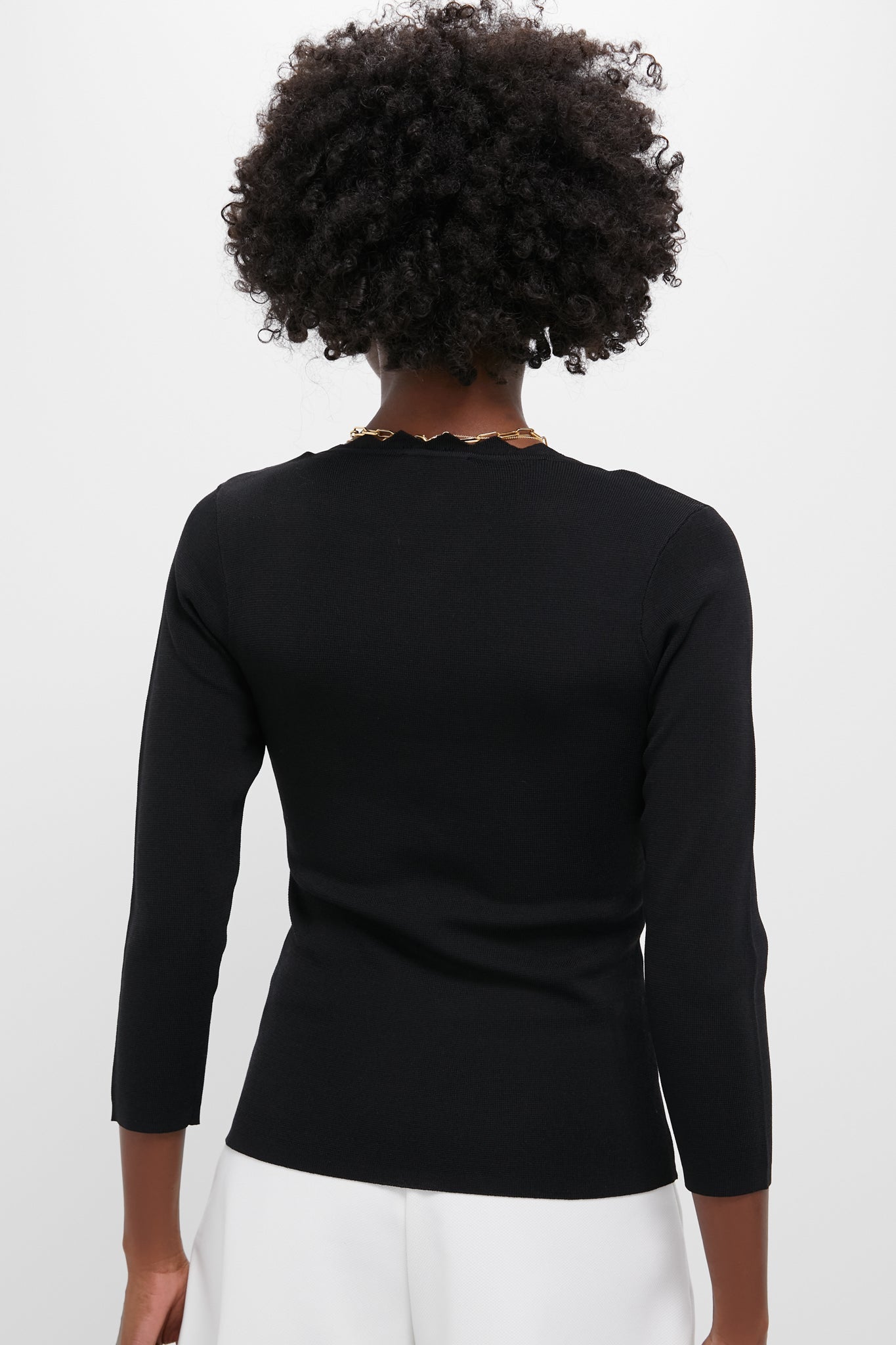 Black Ric Rac Long Sleeve Compression Top