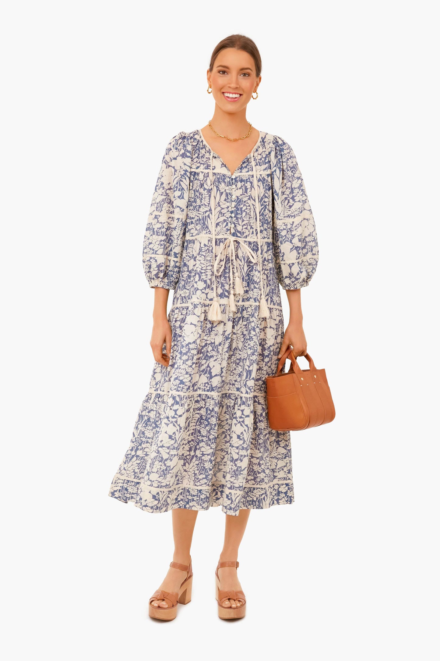 Tassel Tie Blouson Dress