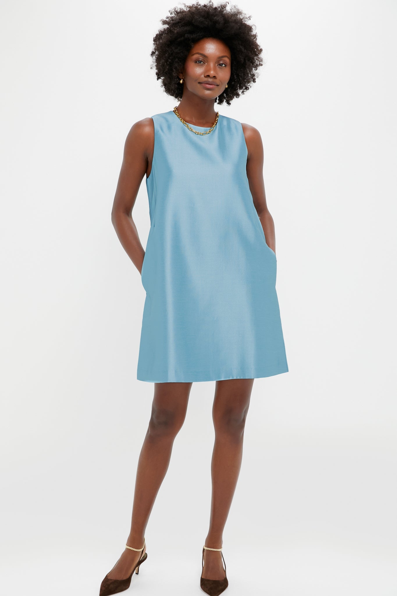 Robin's Egg Blue Dupioni Marlowe Dress