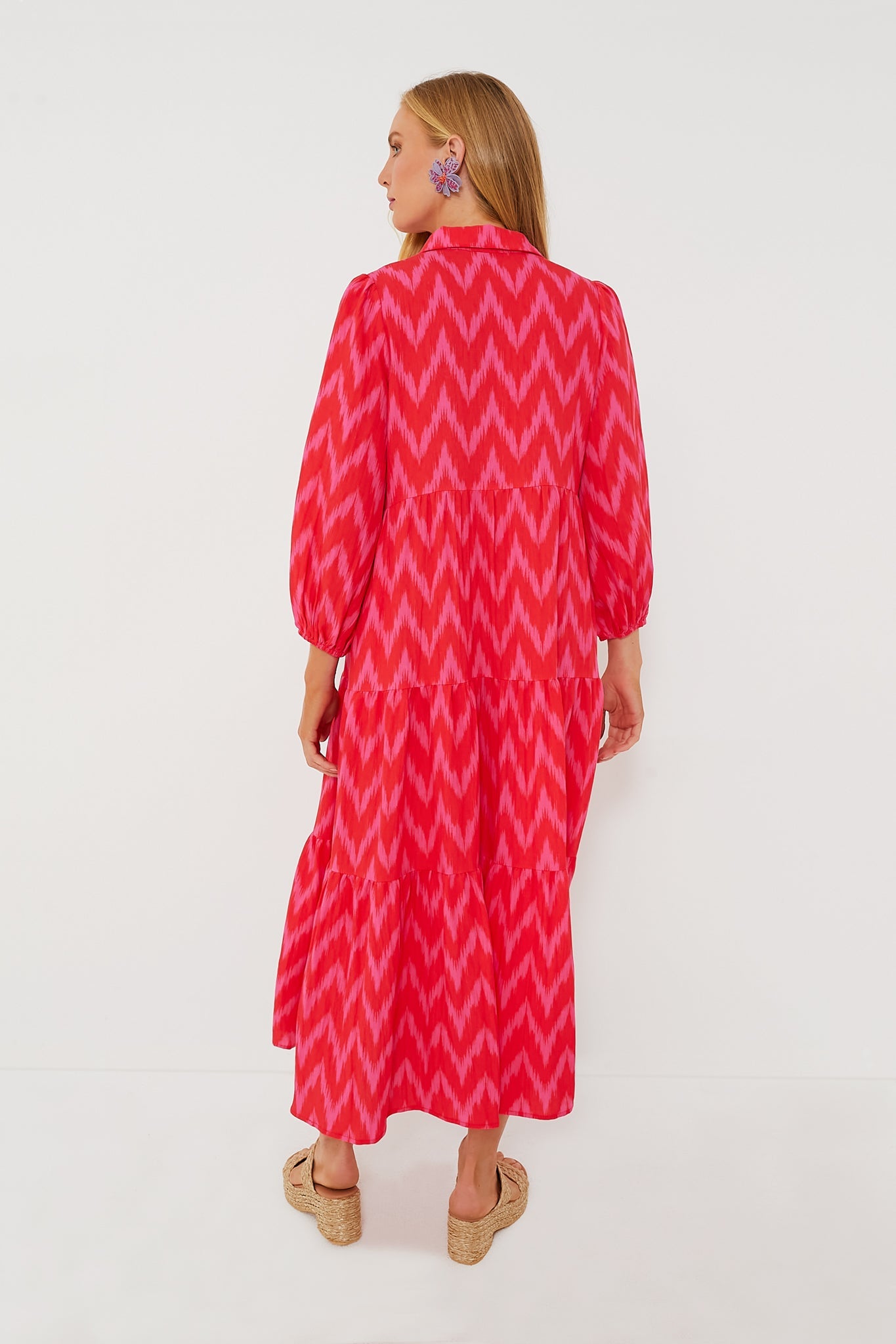 Hot Pink Ikat Mabel Maxi Dress