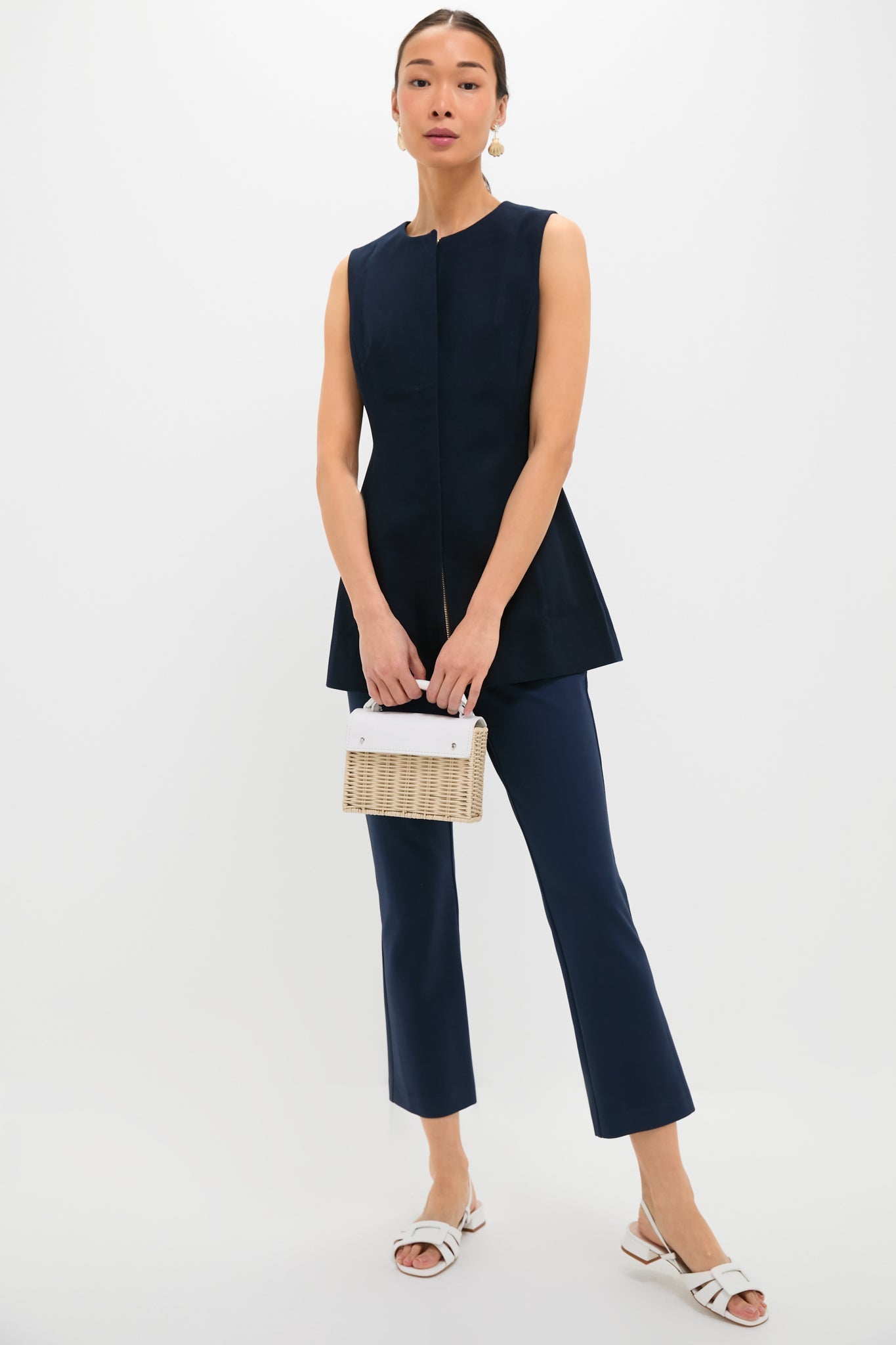 Navy Rhoda Tunic Top