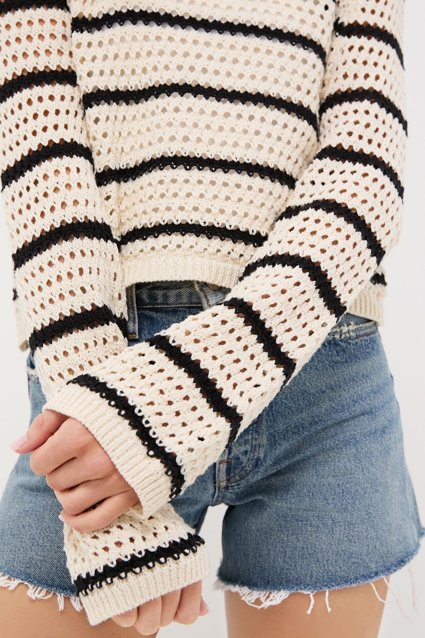 Sea Salt Kit Stripe Crochet Sweater
