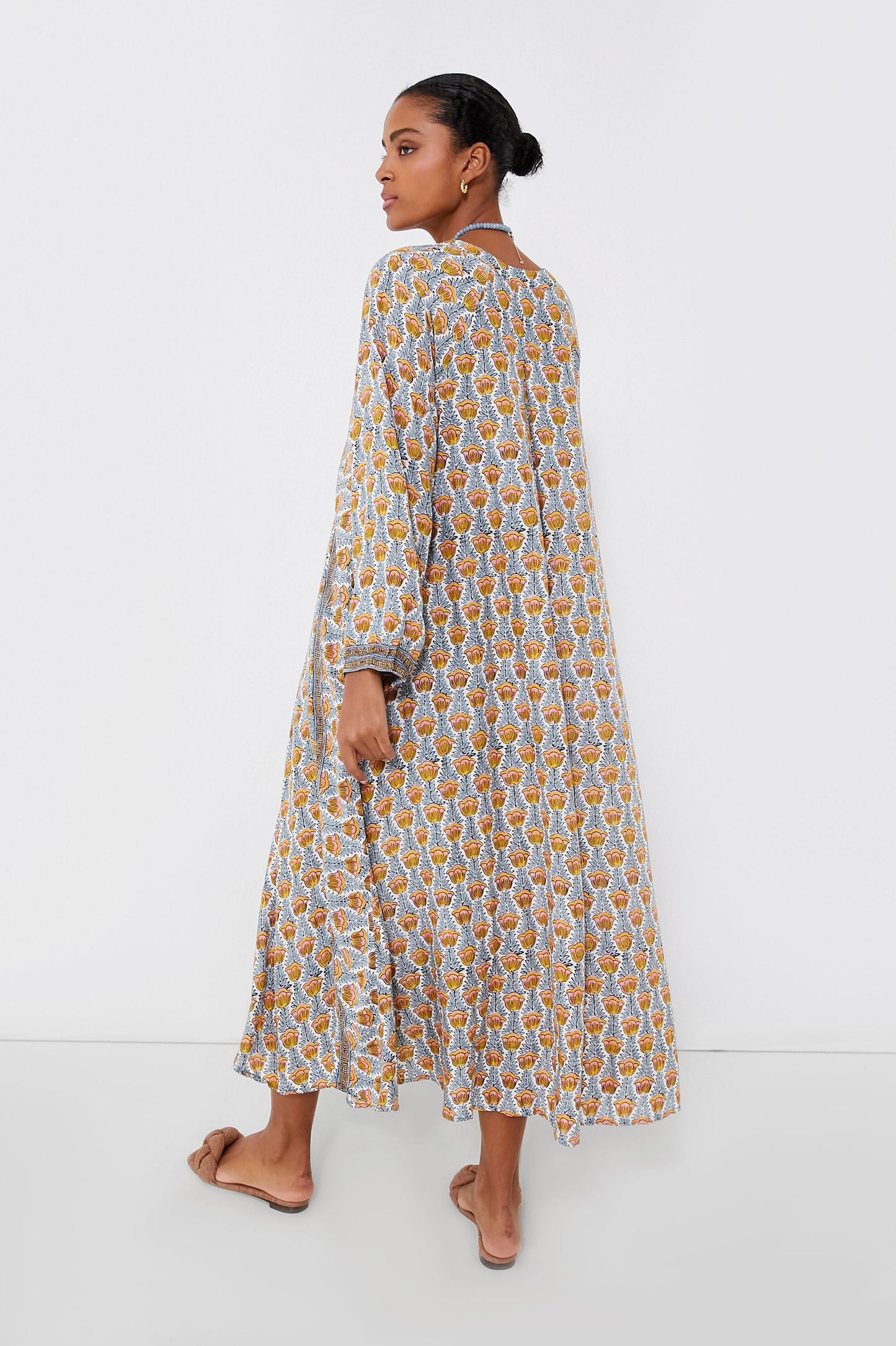 Tulip Print French Blue Fiore Maxi Dress