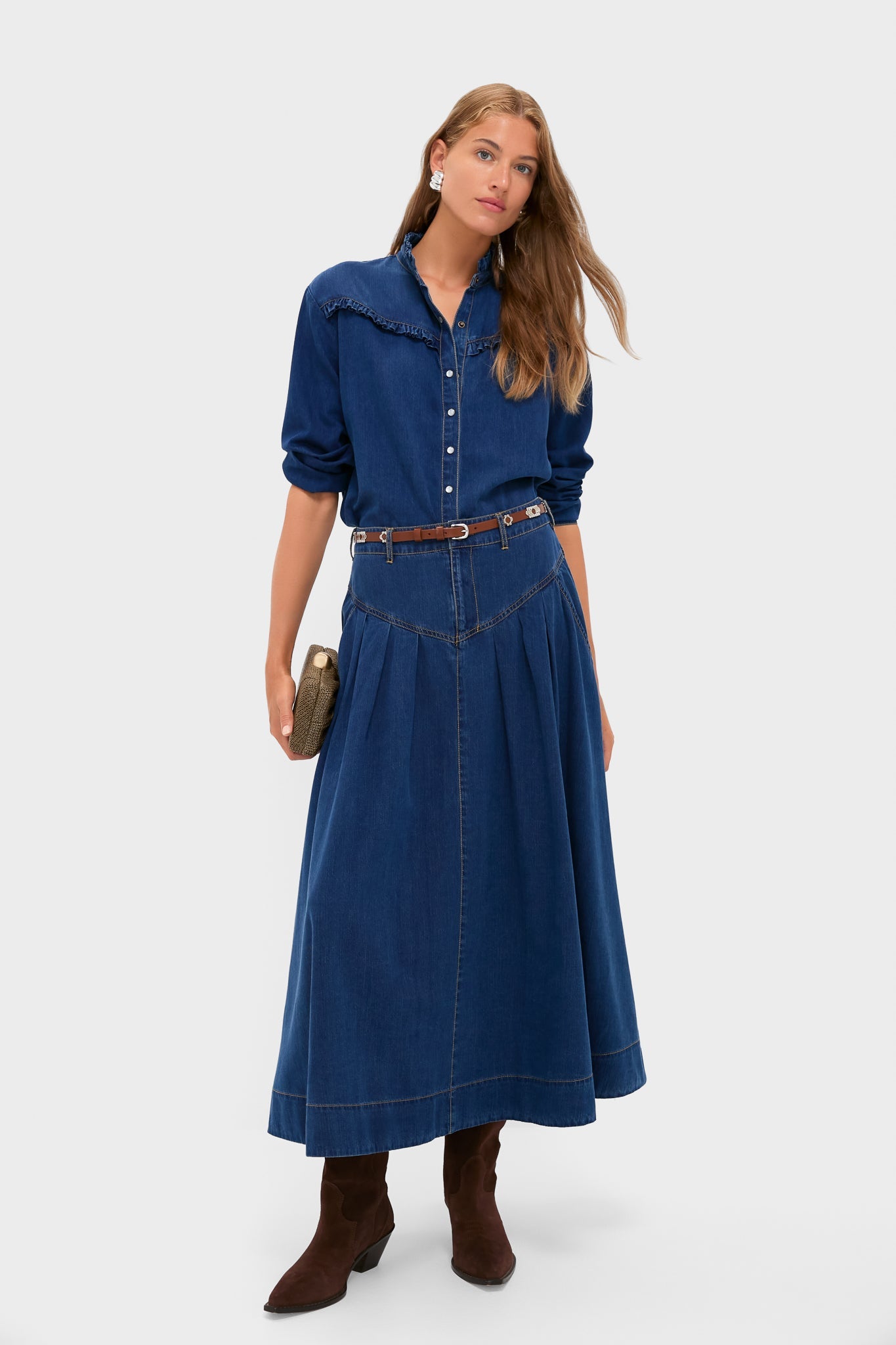 Denim Blue Pierce Button Down