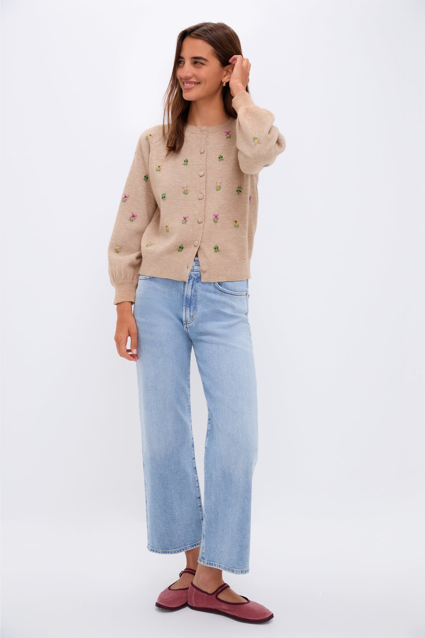 Multi Floral Embellishment Elsie Cardigan