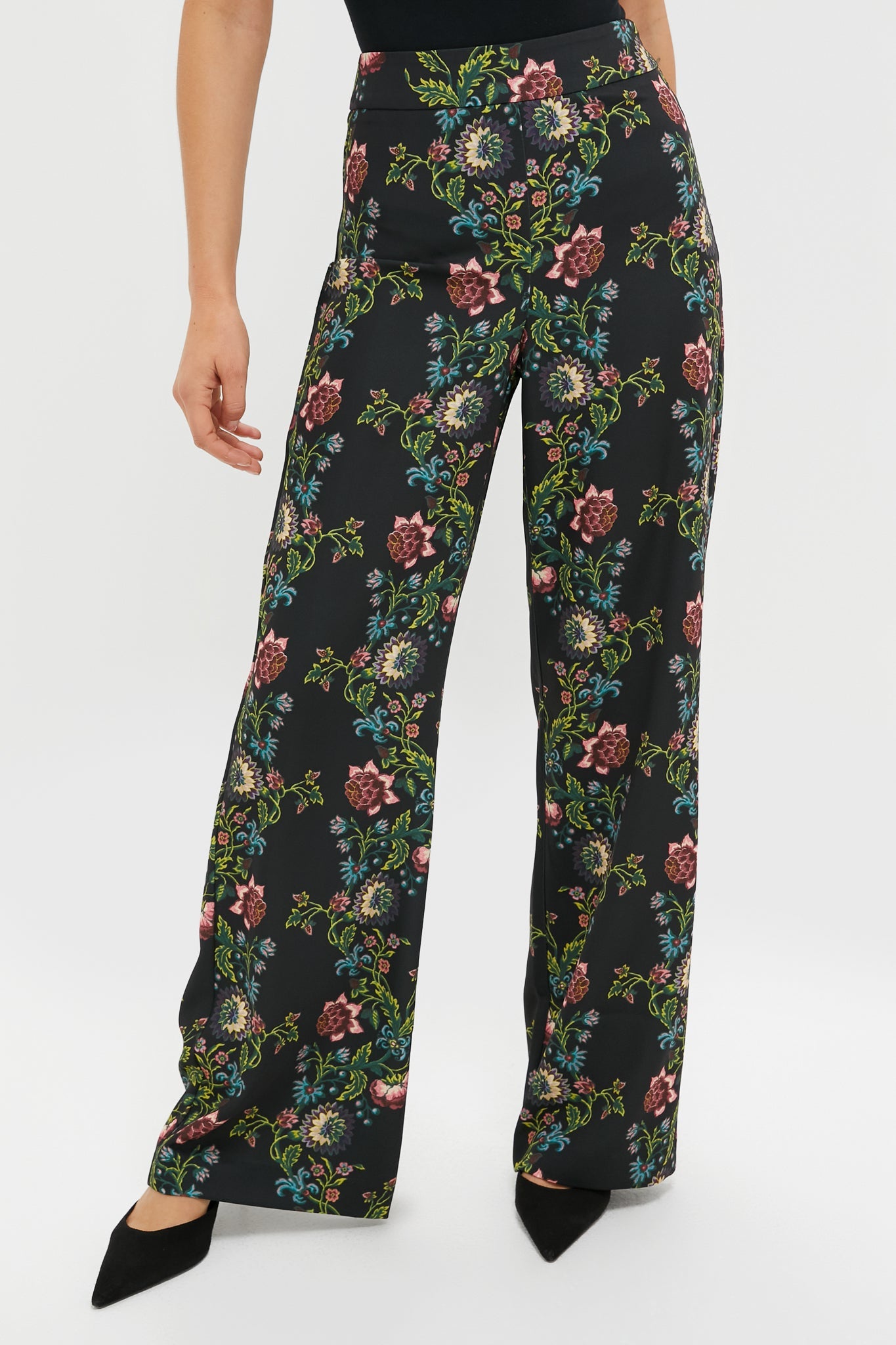 Midnight Moonflower Drapey Twill Erin Pants