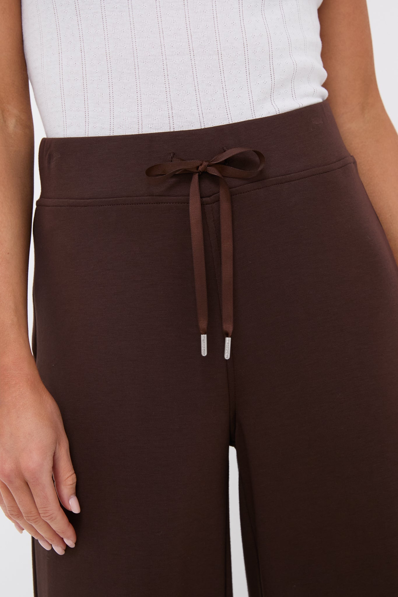 Chocolate Brown Wide Leg Comfort Stretch Finn Pants