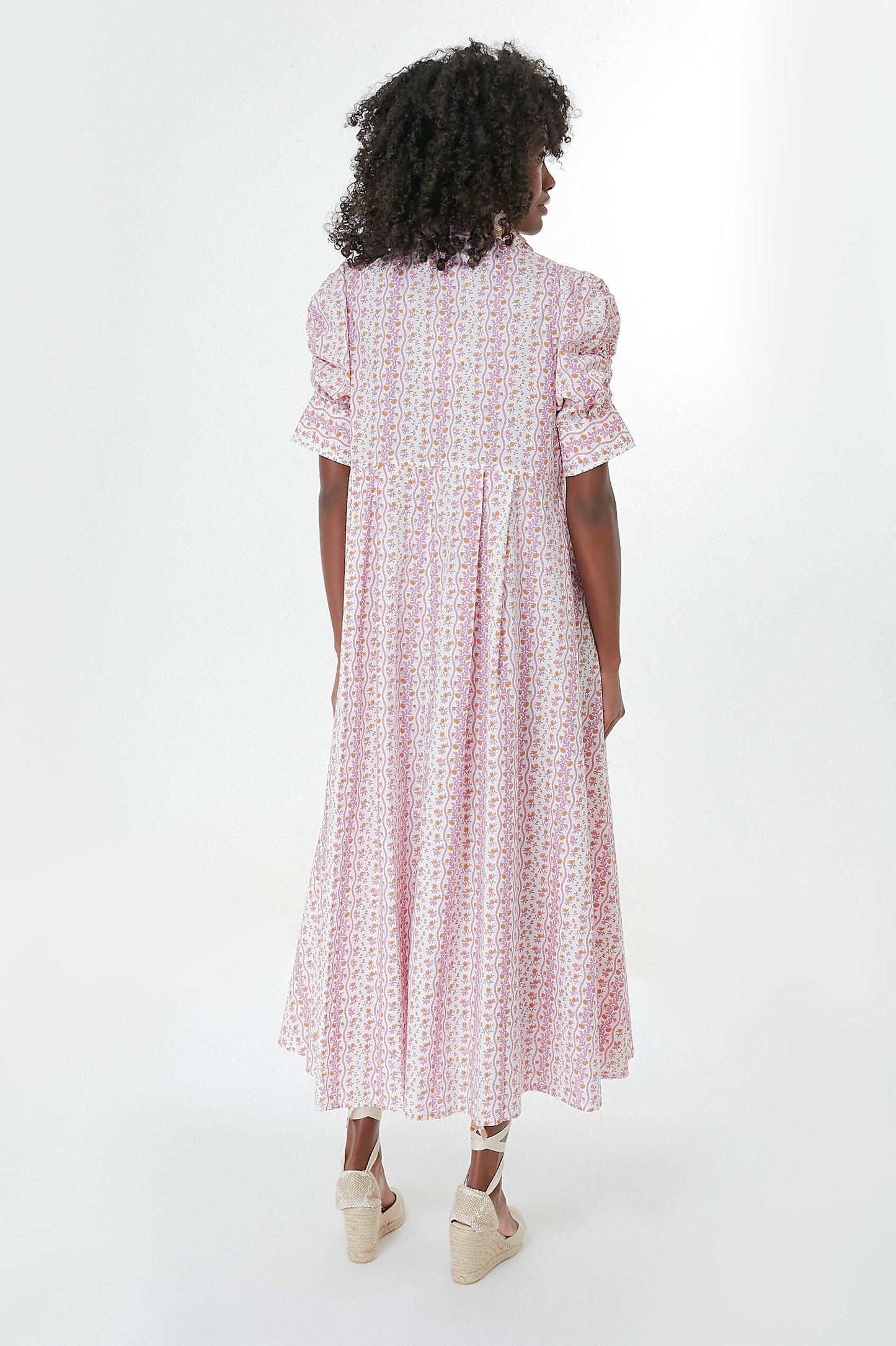 Pink Floral Venetia Midi Dress
