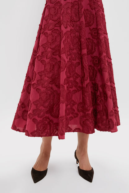 Ruby Textured Floral Melina Maxi Dress