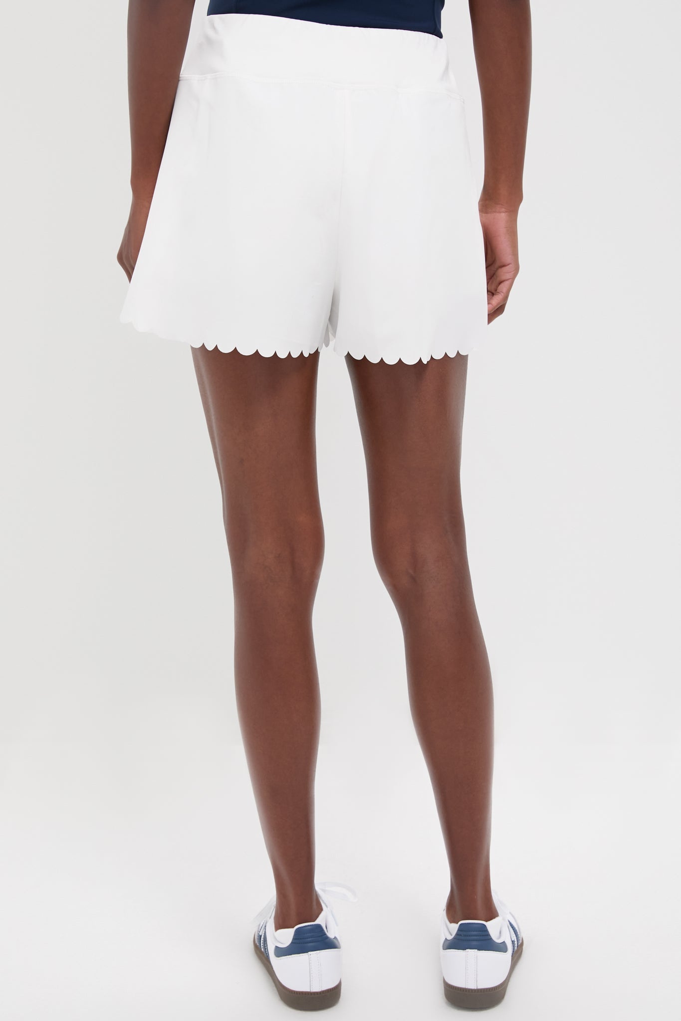 White Scallop Performance Jersey Marisa Short