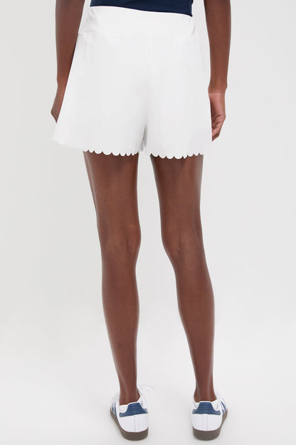 White Scallop Performance Jersey Marisa Short