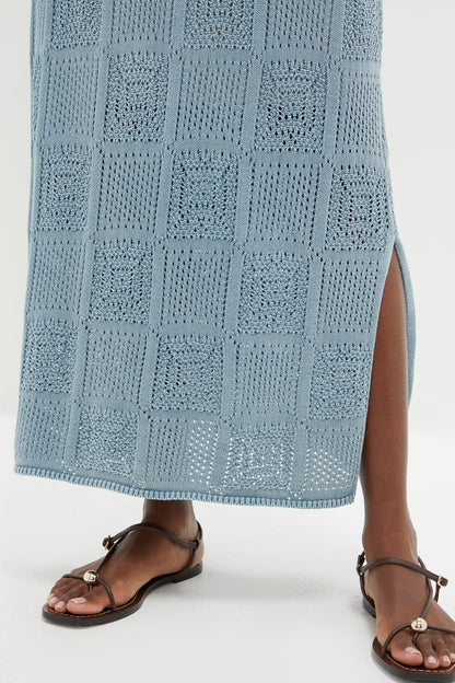 Indigo Pointelle Preston Skirt