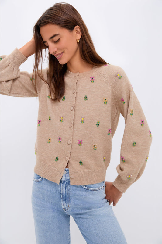 Multi Floral Embellishment Elsie Cardigan