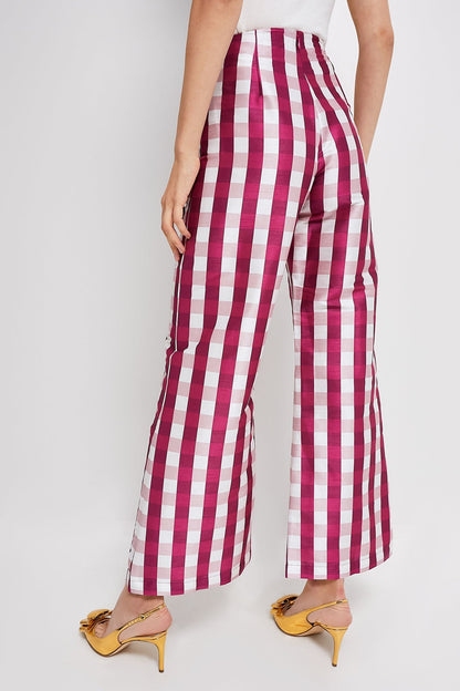 Wine Gingham Libby Pant